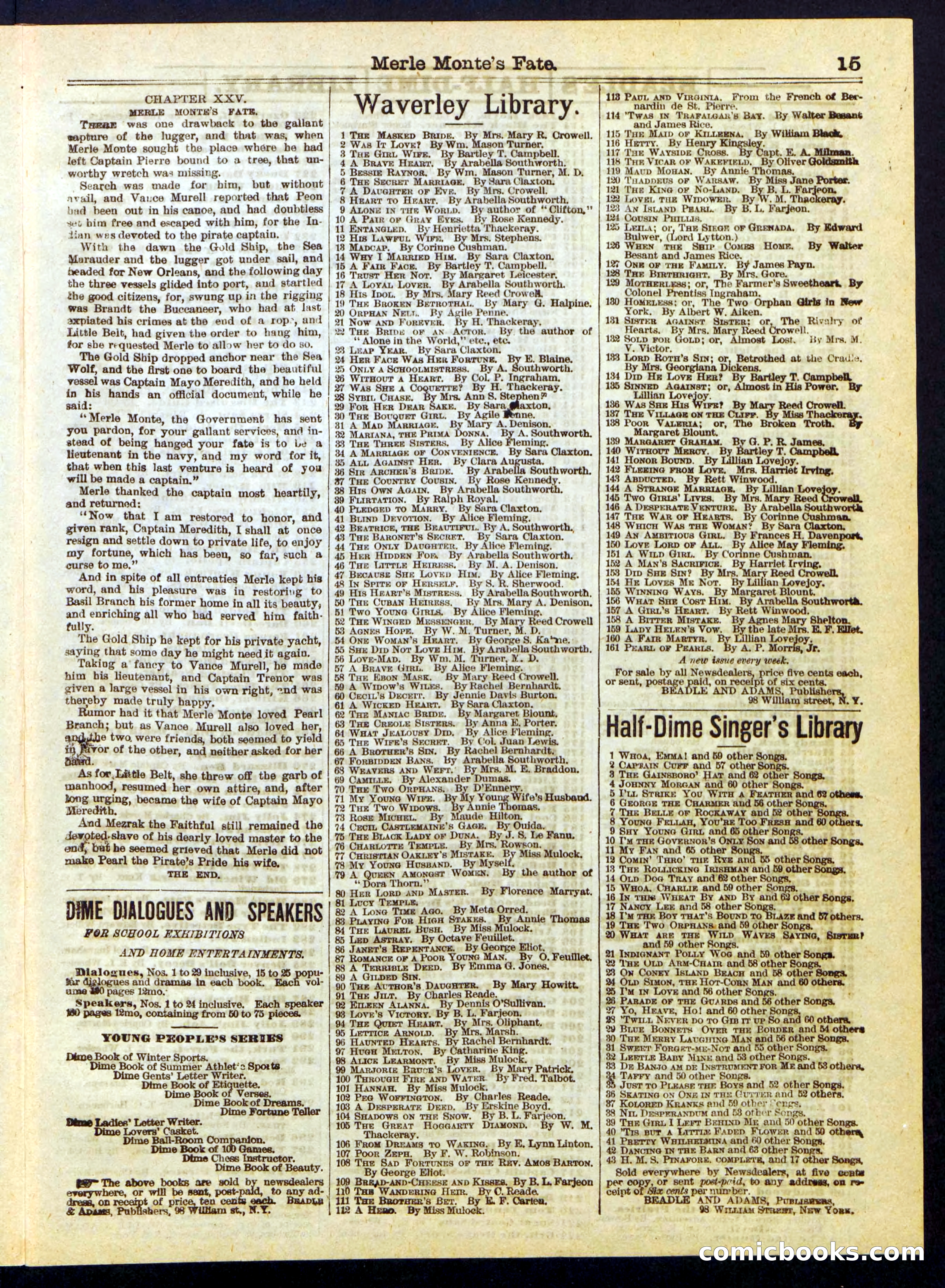 Beadle's Half Dime Library No. 280 — page 15 of 16