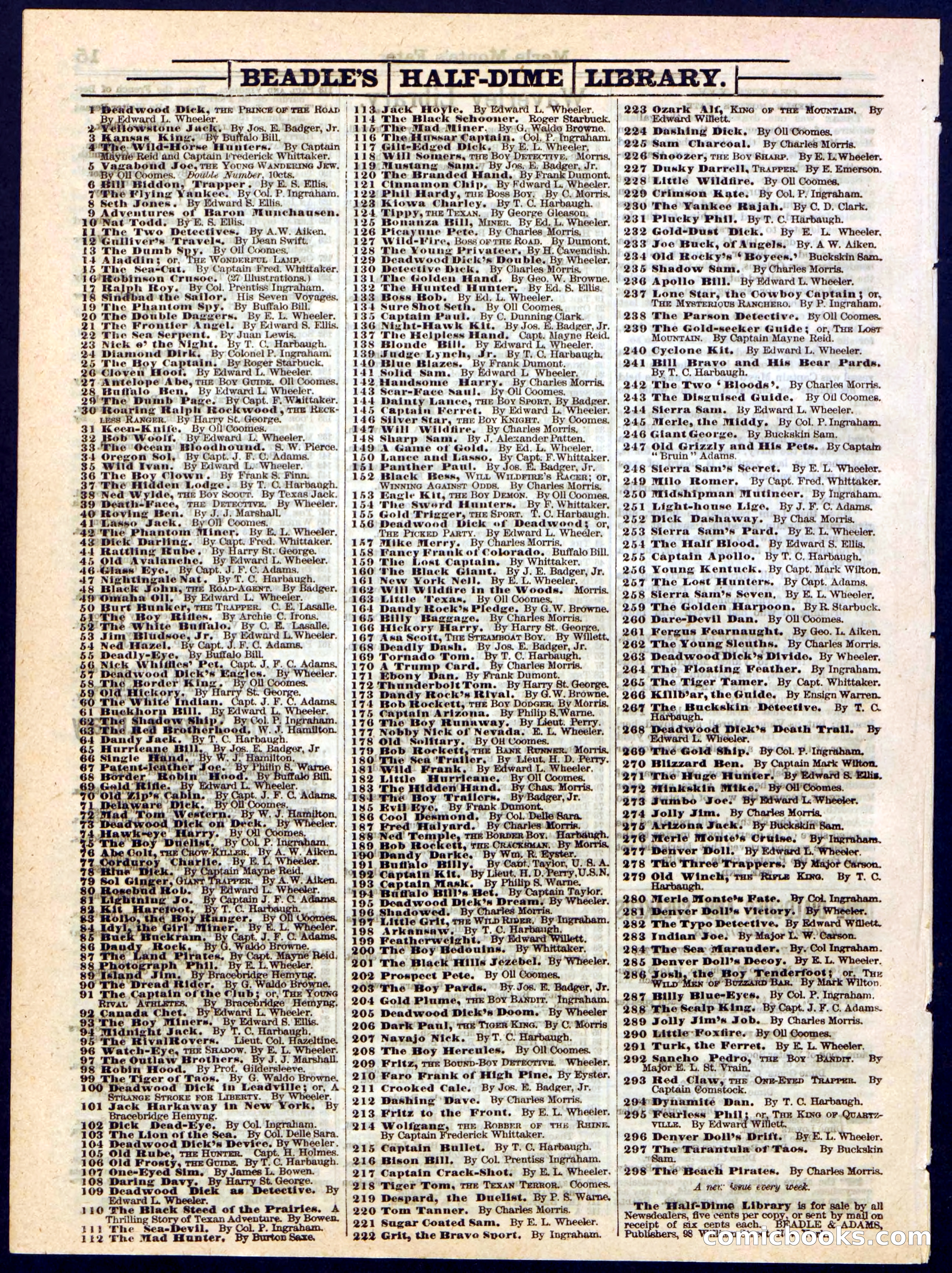 Beadle's Half Dime Library No. 280 — page 16 of 16