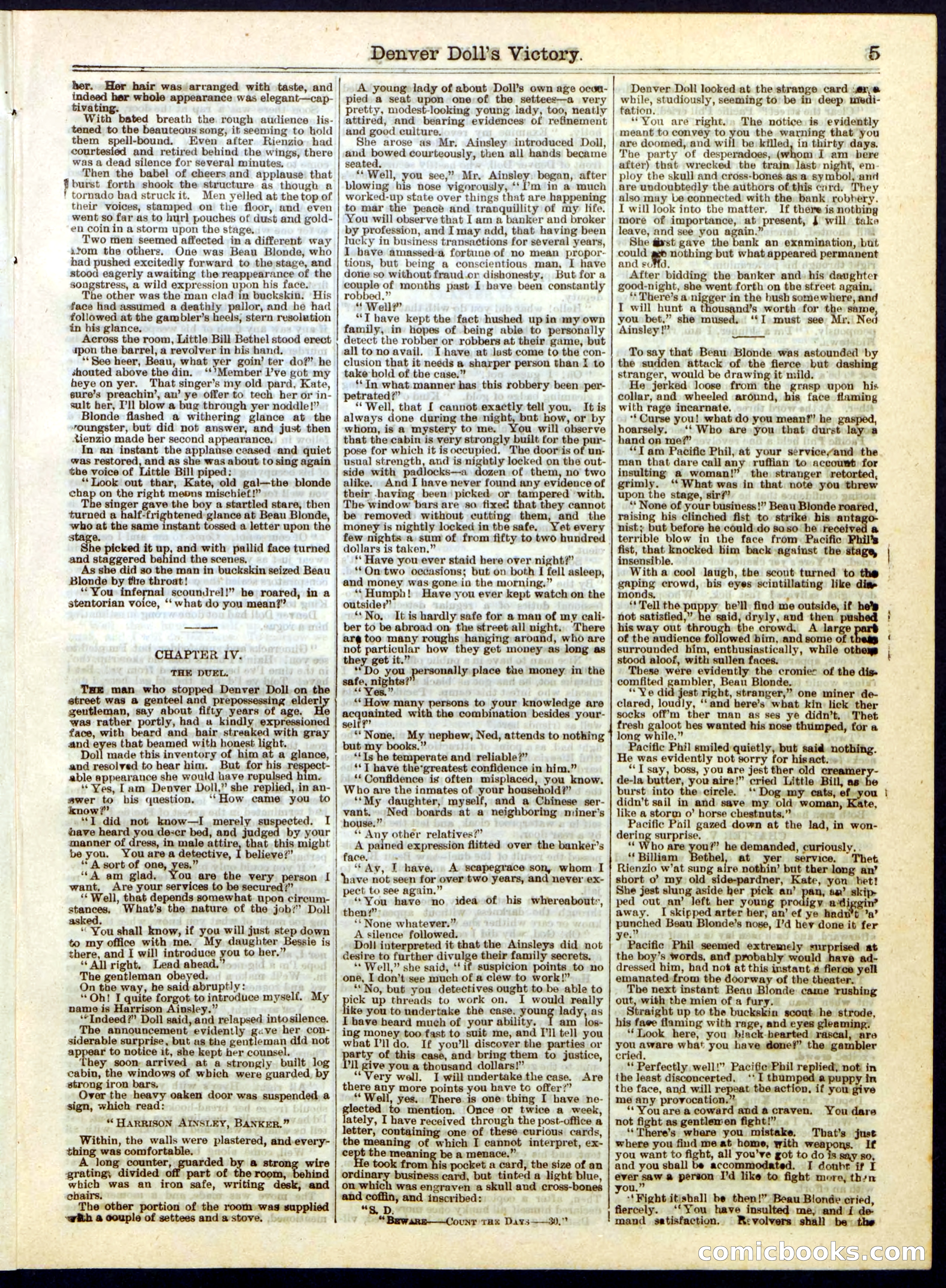 Beadle's Half Dime Library, No. 281 — page 5 of 16