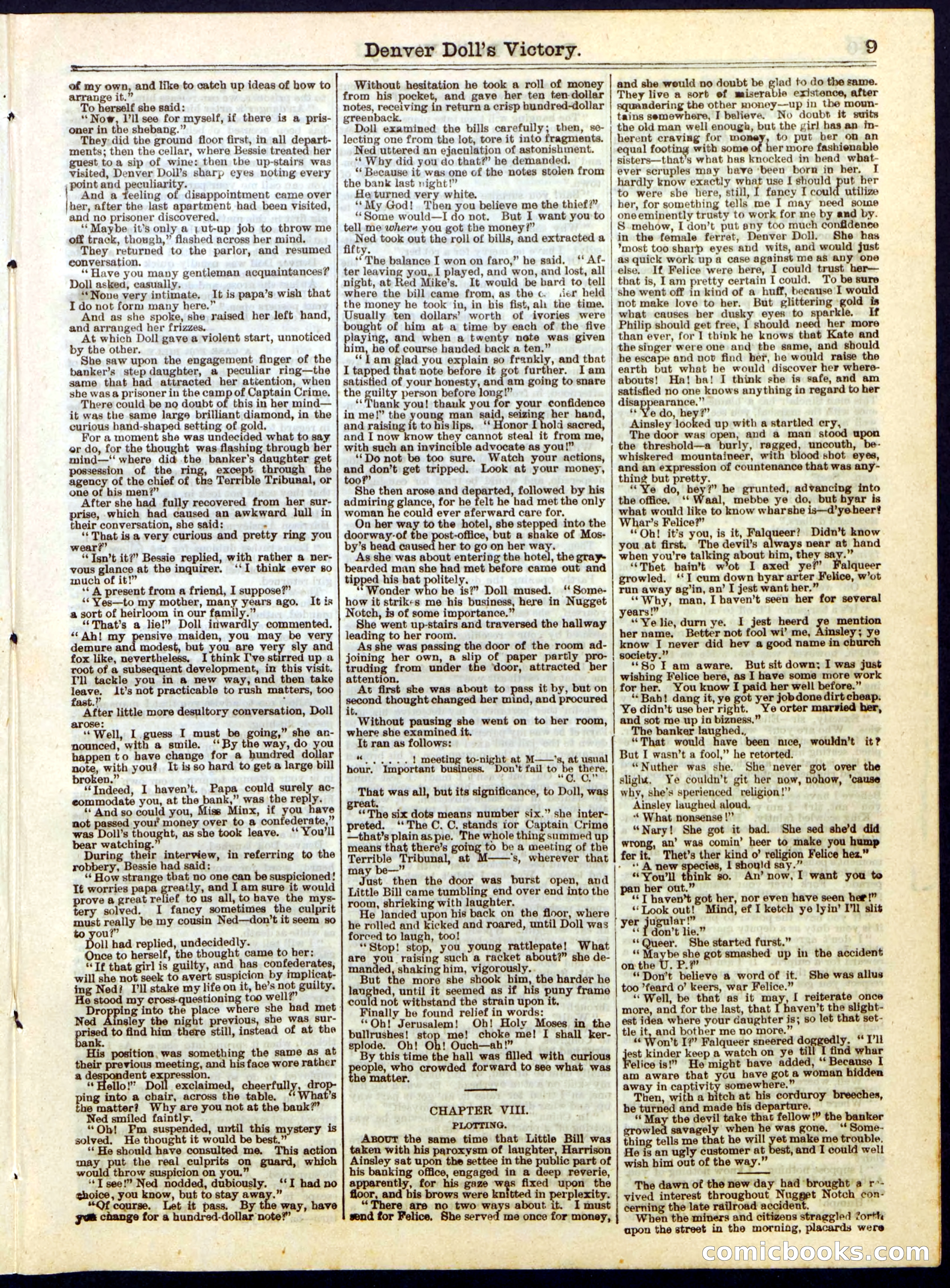Beadle's Half Dime Library, No. 281 — page 9 of 16