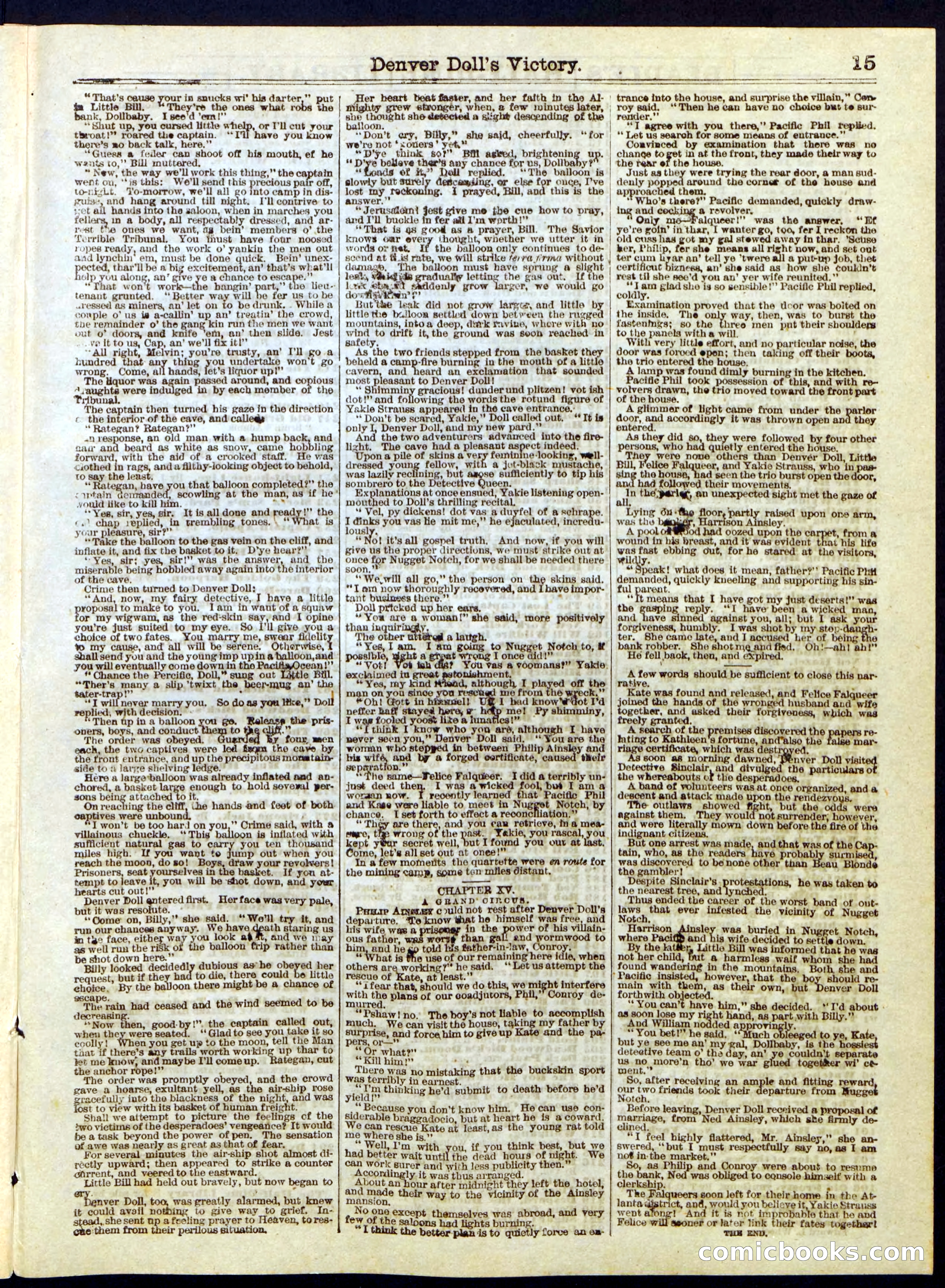Beadle's Half Dime Library, No. 281 — page 15 of 16