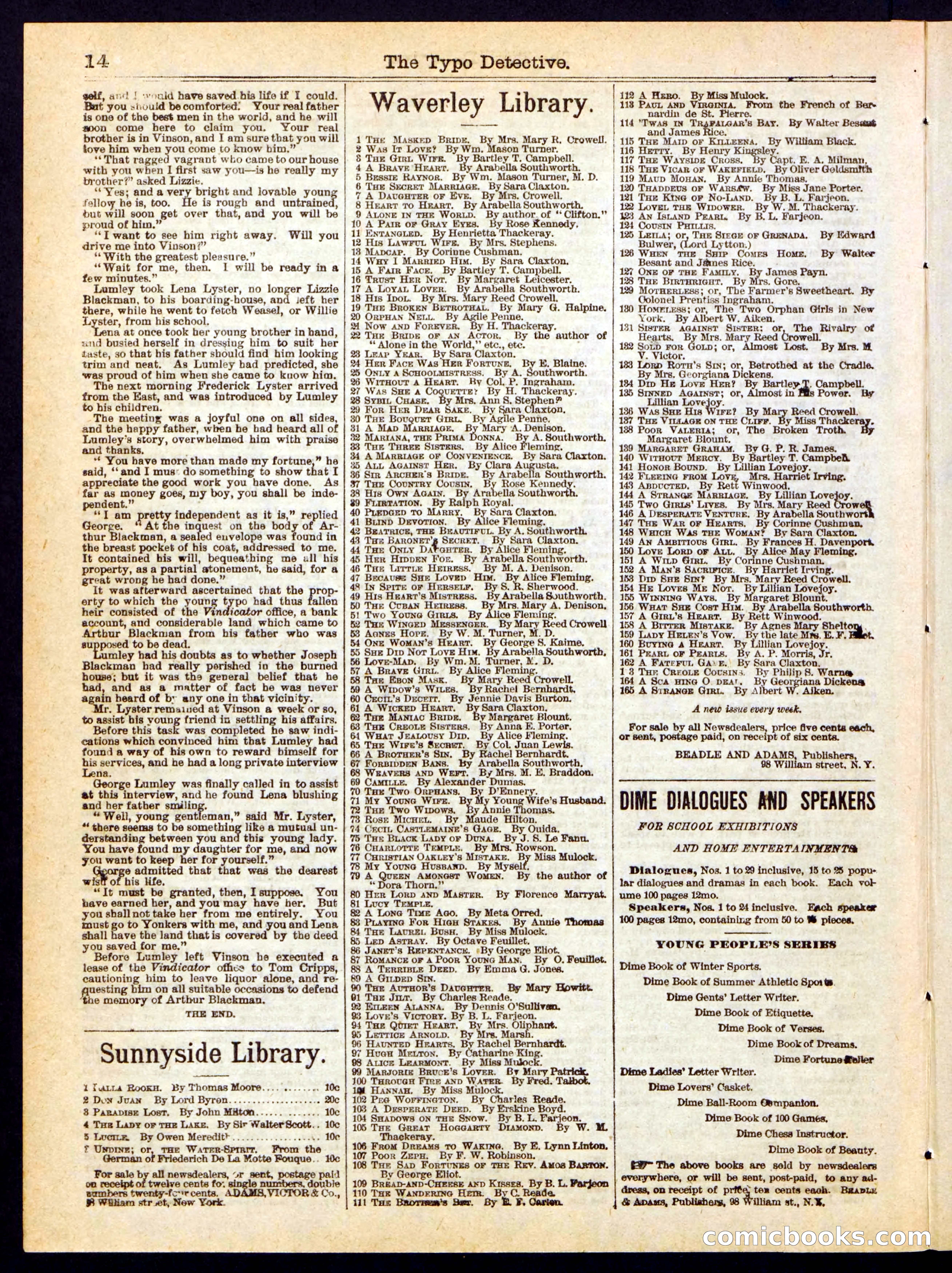 Beadle's Half Dime Library No. 282 — page 14 of 16