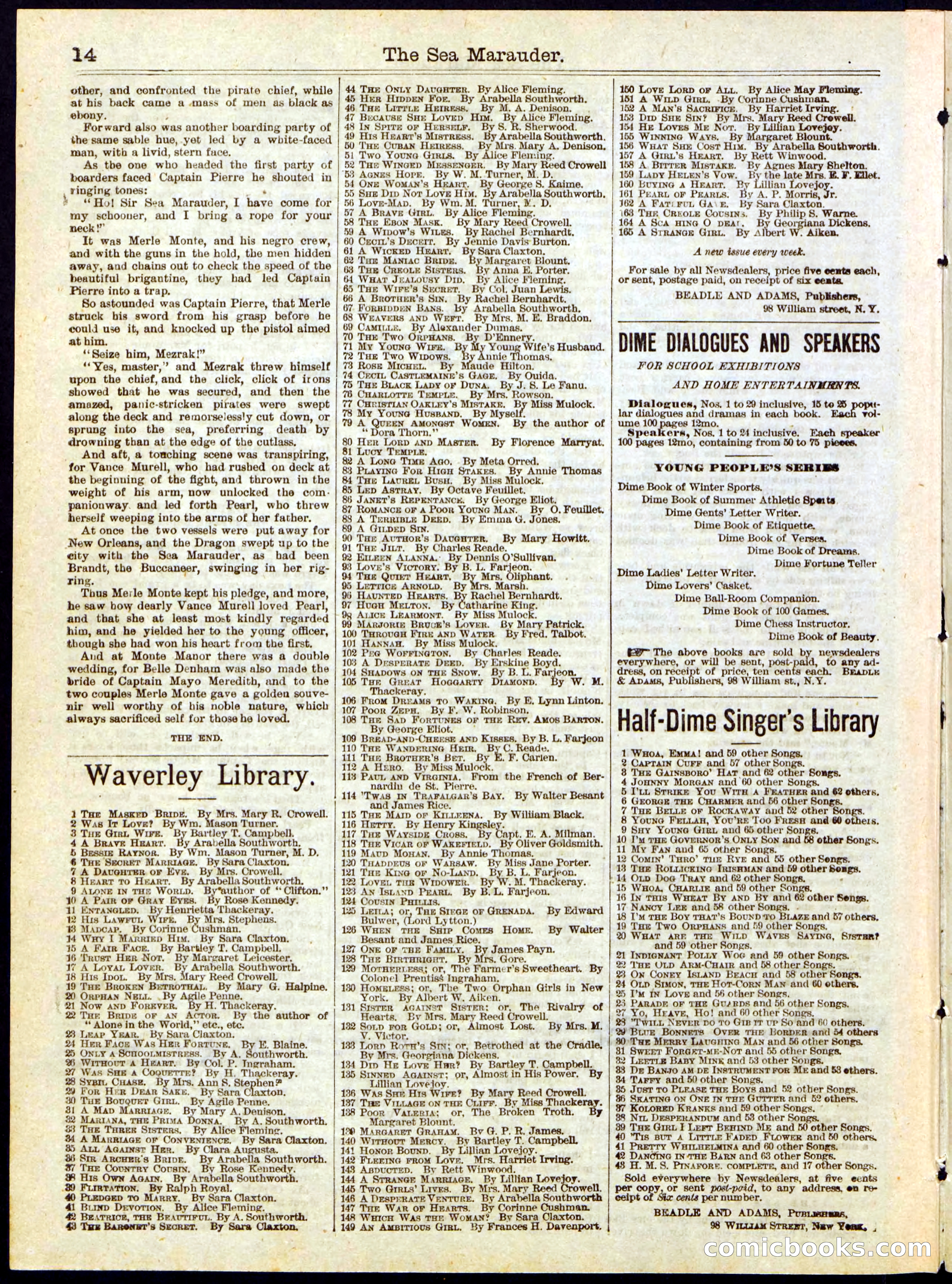 Beadle's Half Dime Library, No. 284 — page 14 of 16