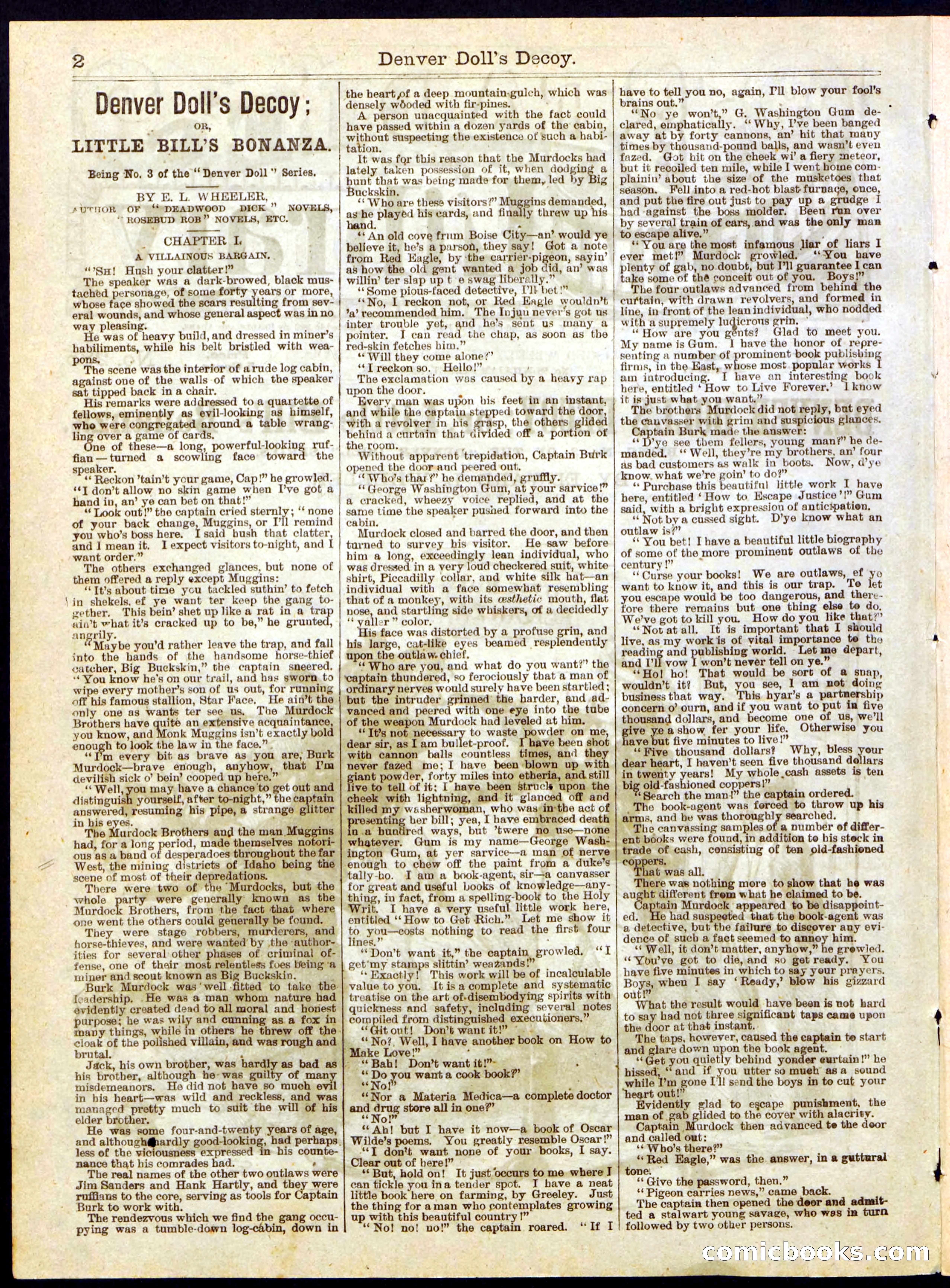 Beadle's Half Dime Library No. 285 — page 2 of 16