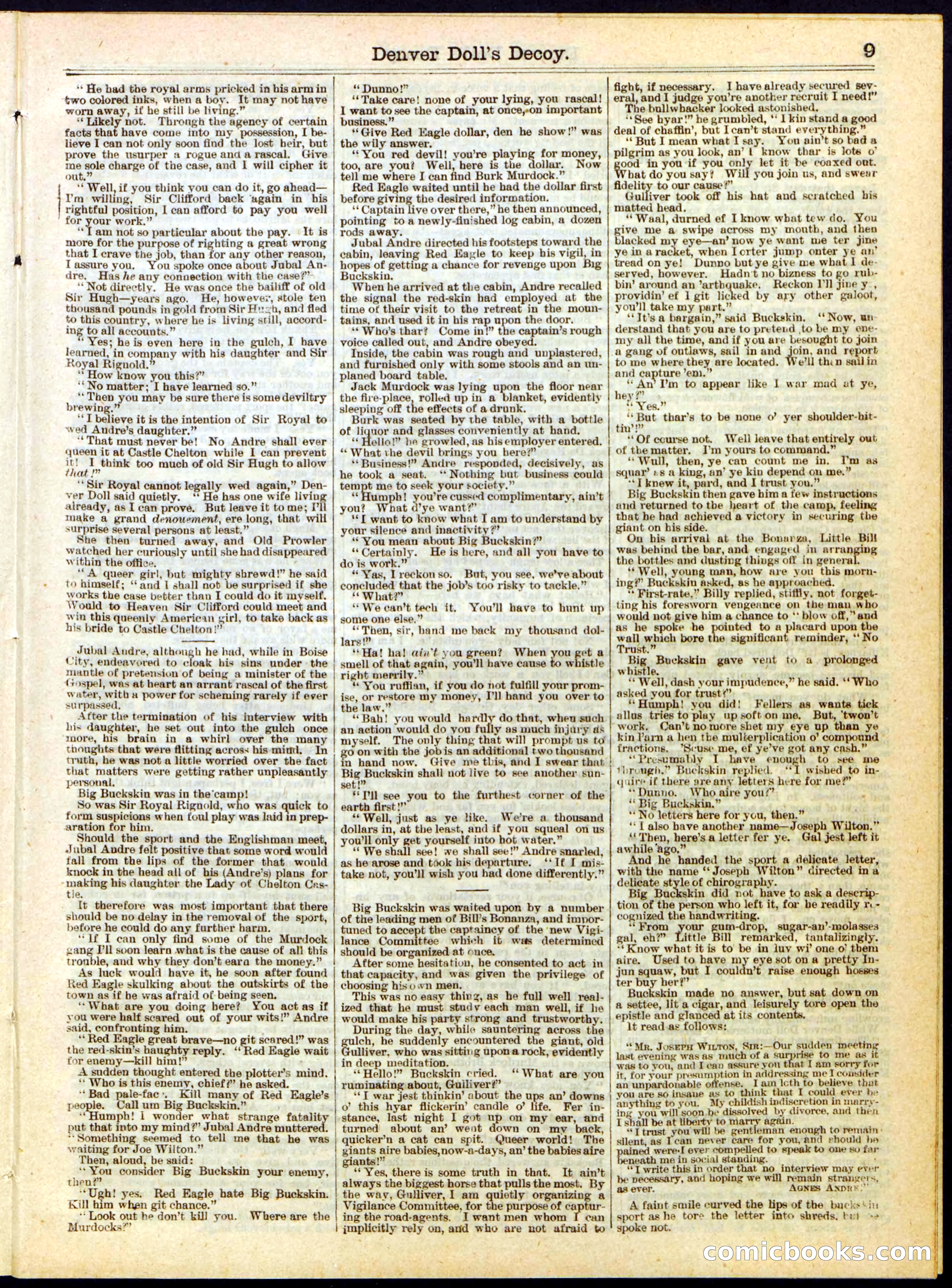 Beadle's Half Dime Library No. 285 — page 9 of 16