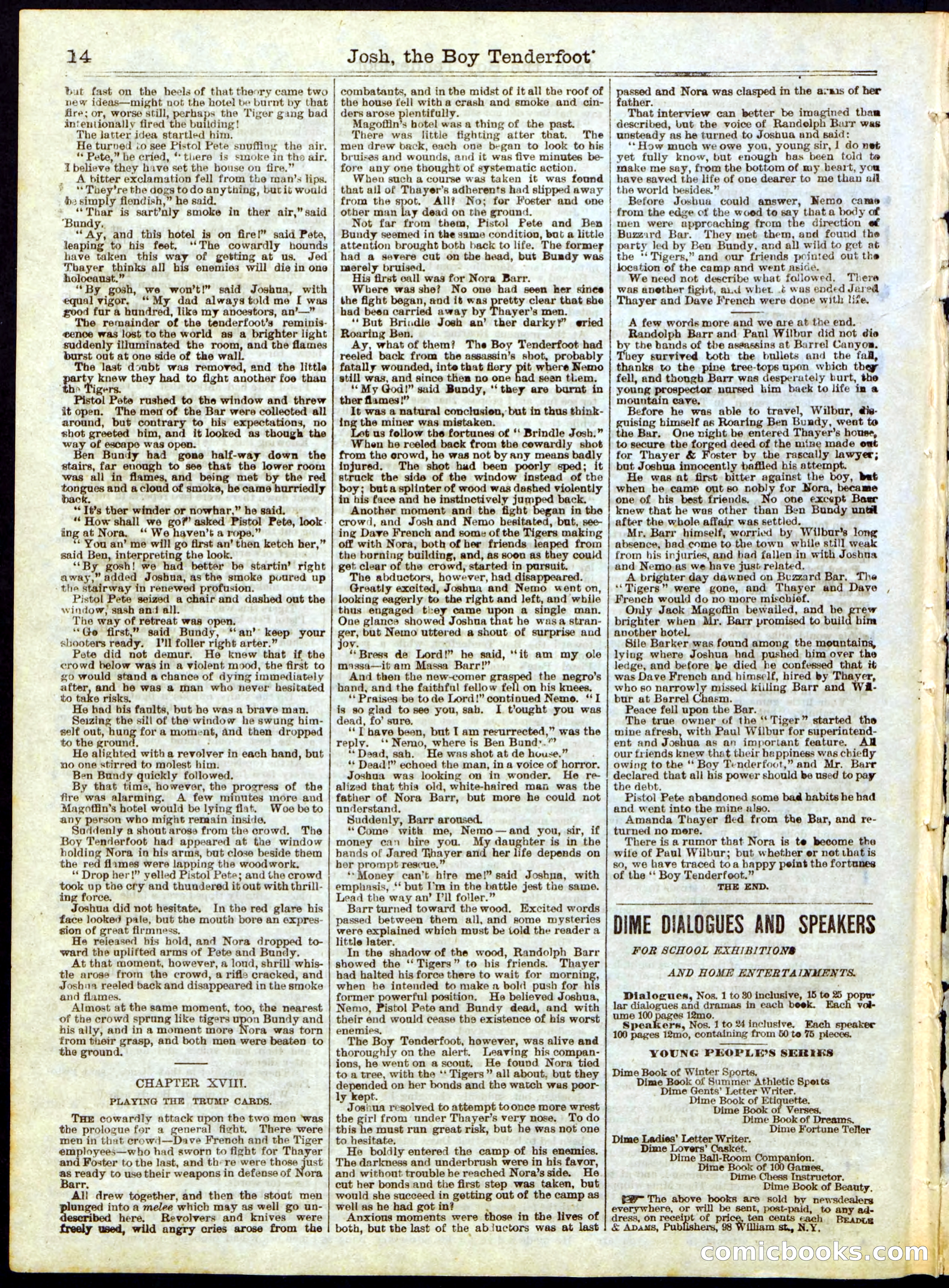 Beadle's Half Dime Library, No. 286 — page 14 of 16