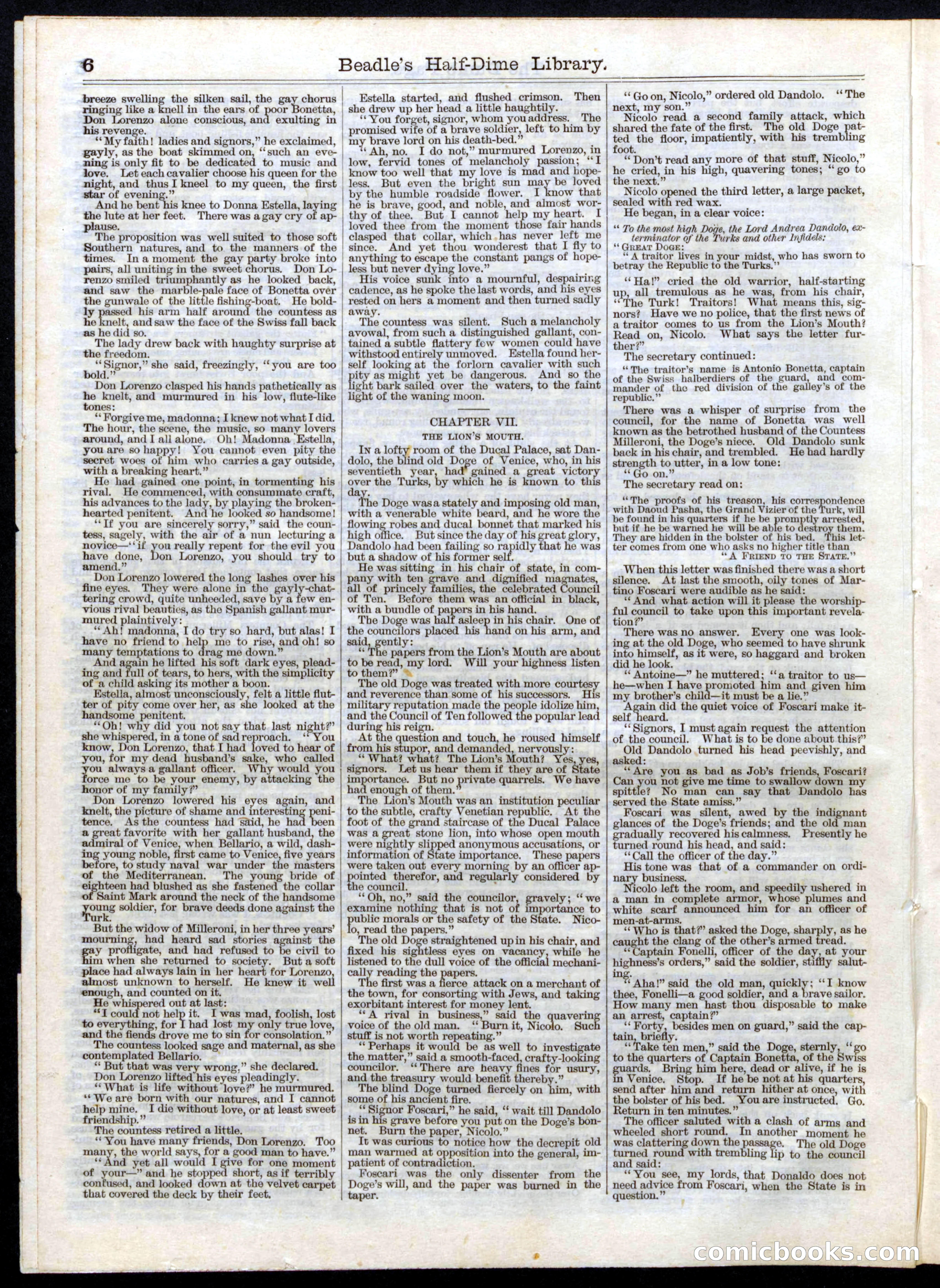 Beadle's Half Dime Library, No. 29 — page 6 of 16
