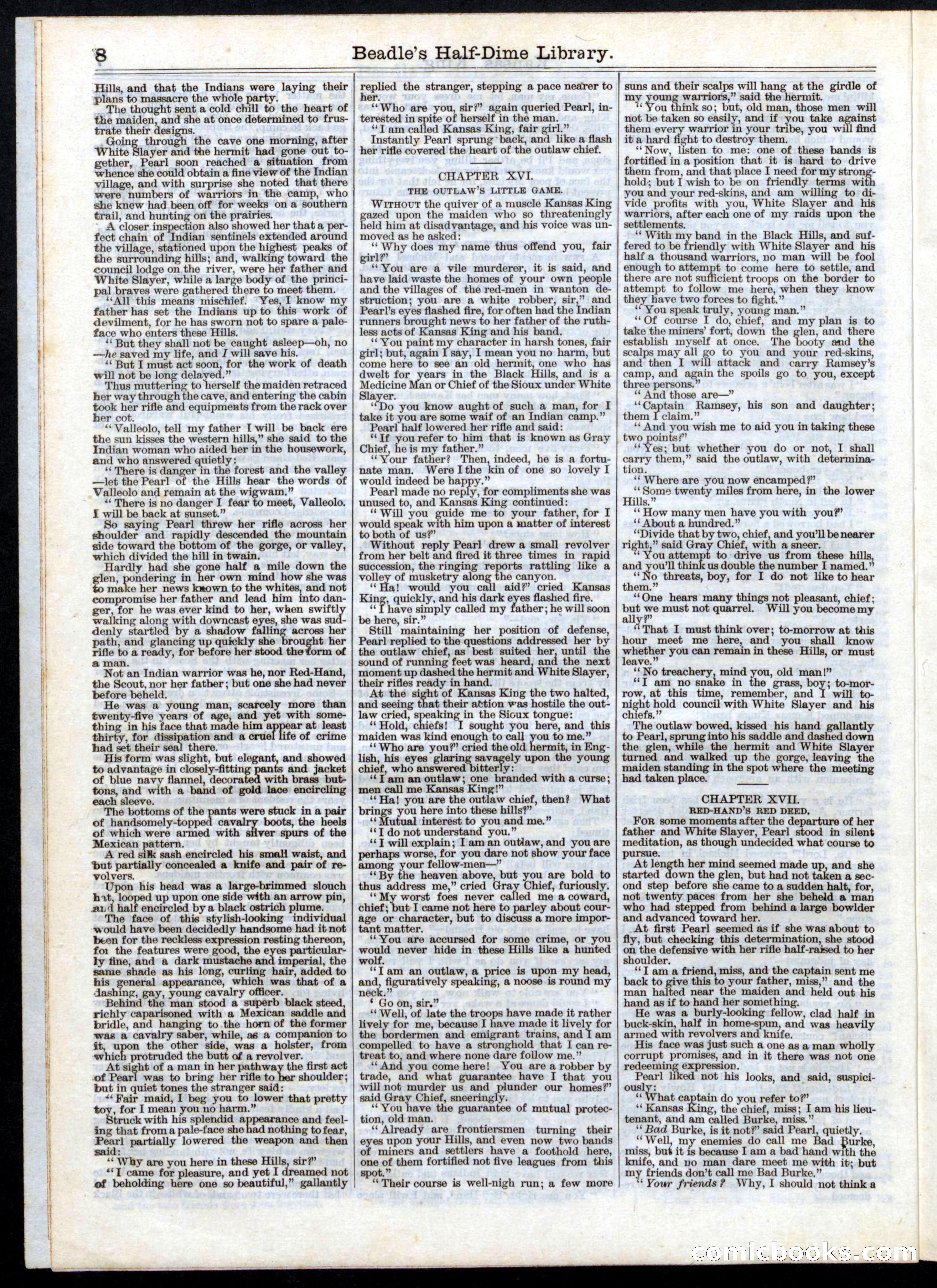 Beadle's Half Dime Library, No. 3 — page 8 of 16