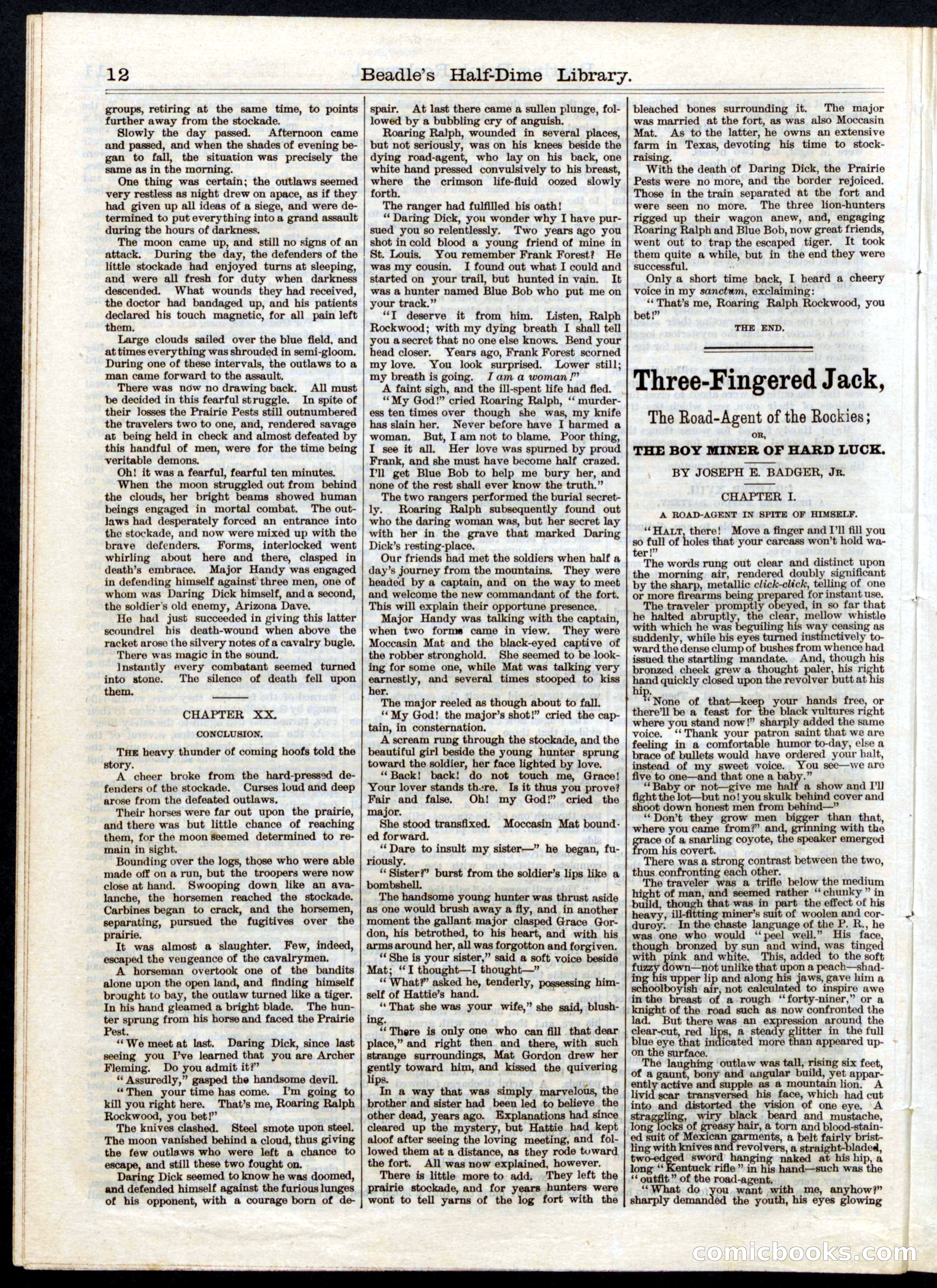 Beadle's Half Dime Library No. 30 — page 12 of 16