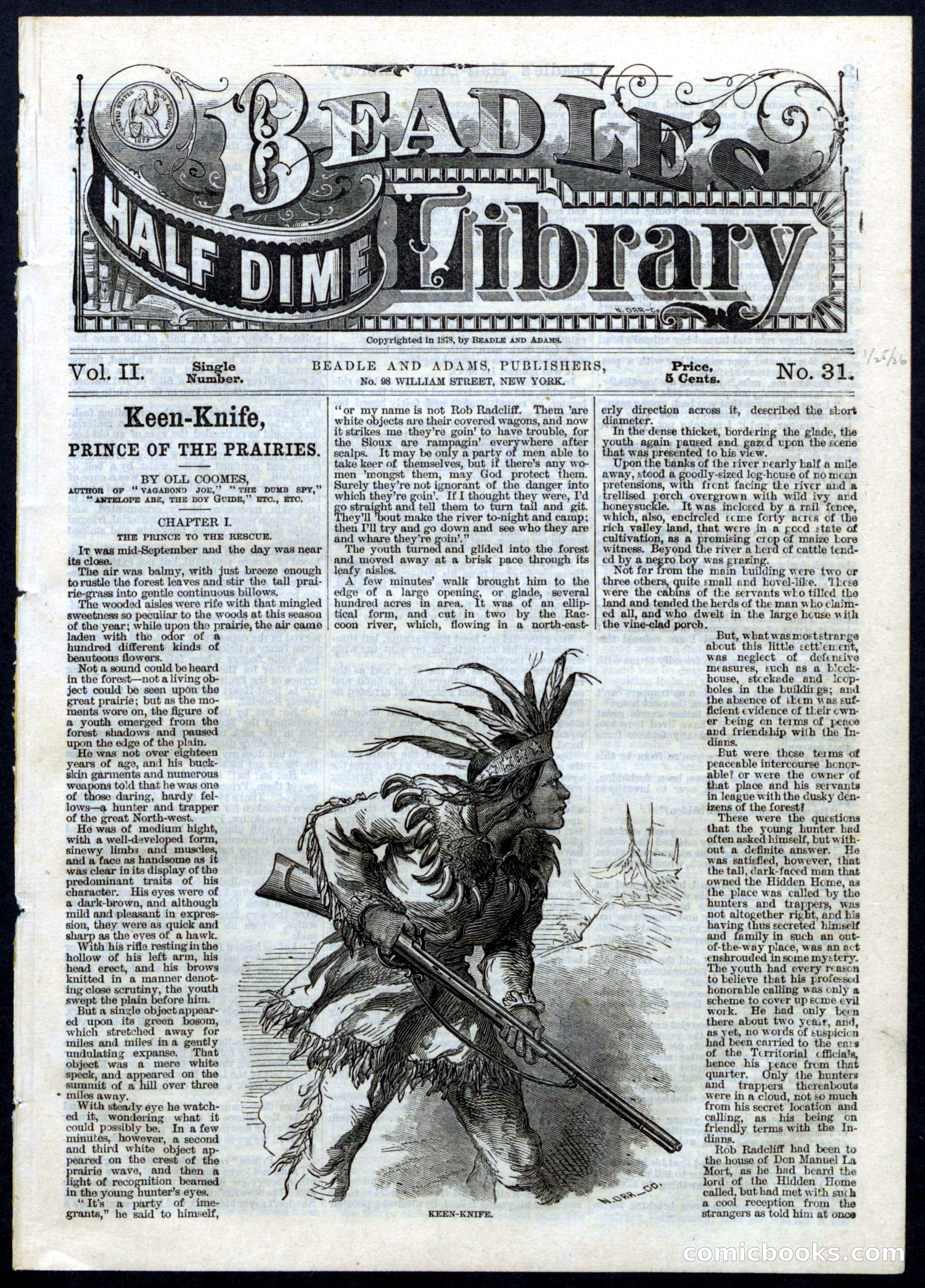 Beadle's Half Dime Library No. 31 — page 1 of 16
