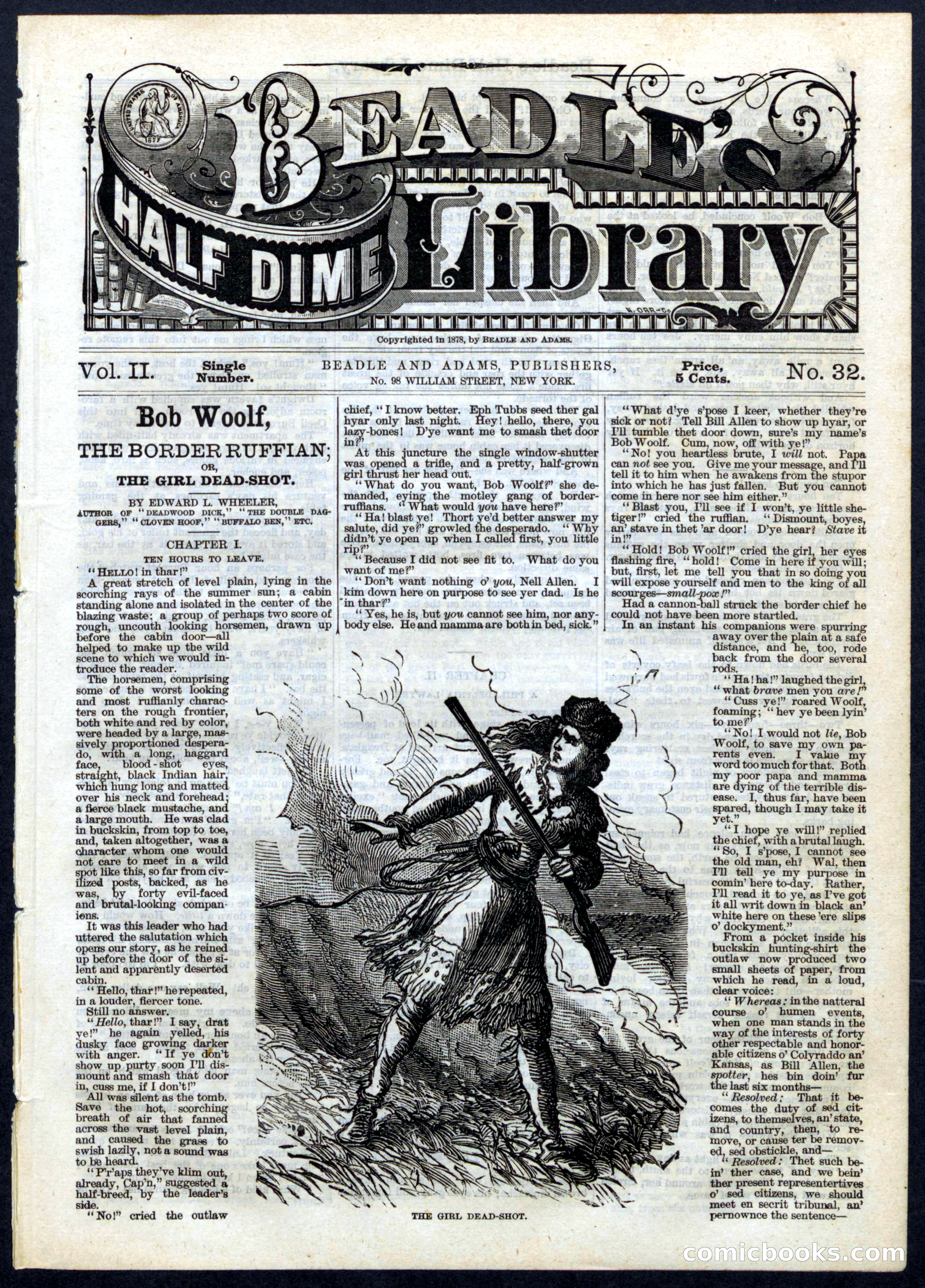 Beadle's Half Dime Library No. 32 — page 1 of 20