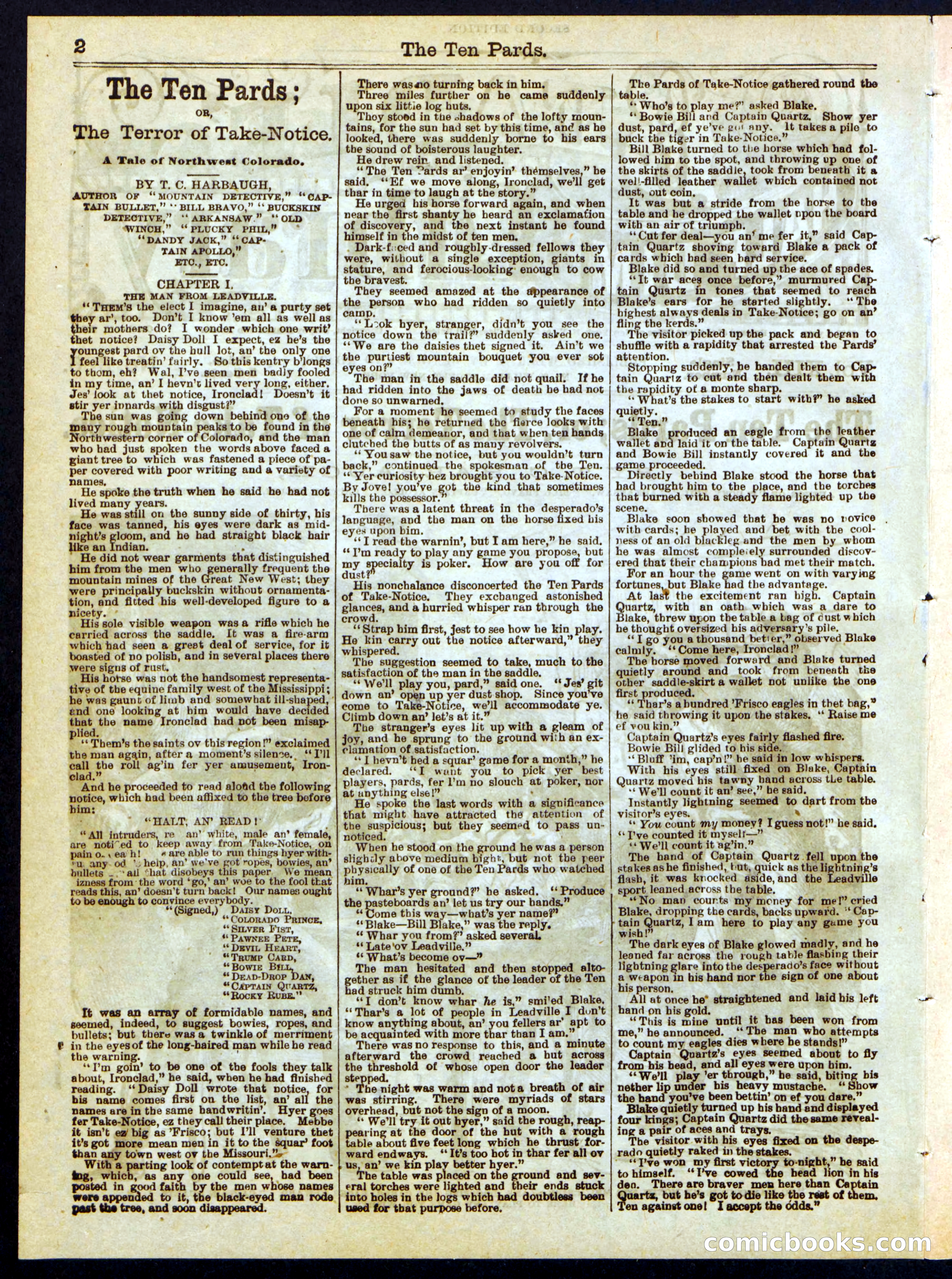 Beadle's Half Dime Library, No. 326 — page 2 of 16
