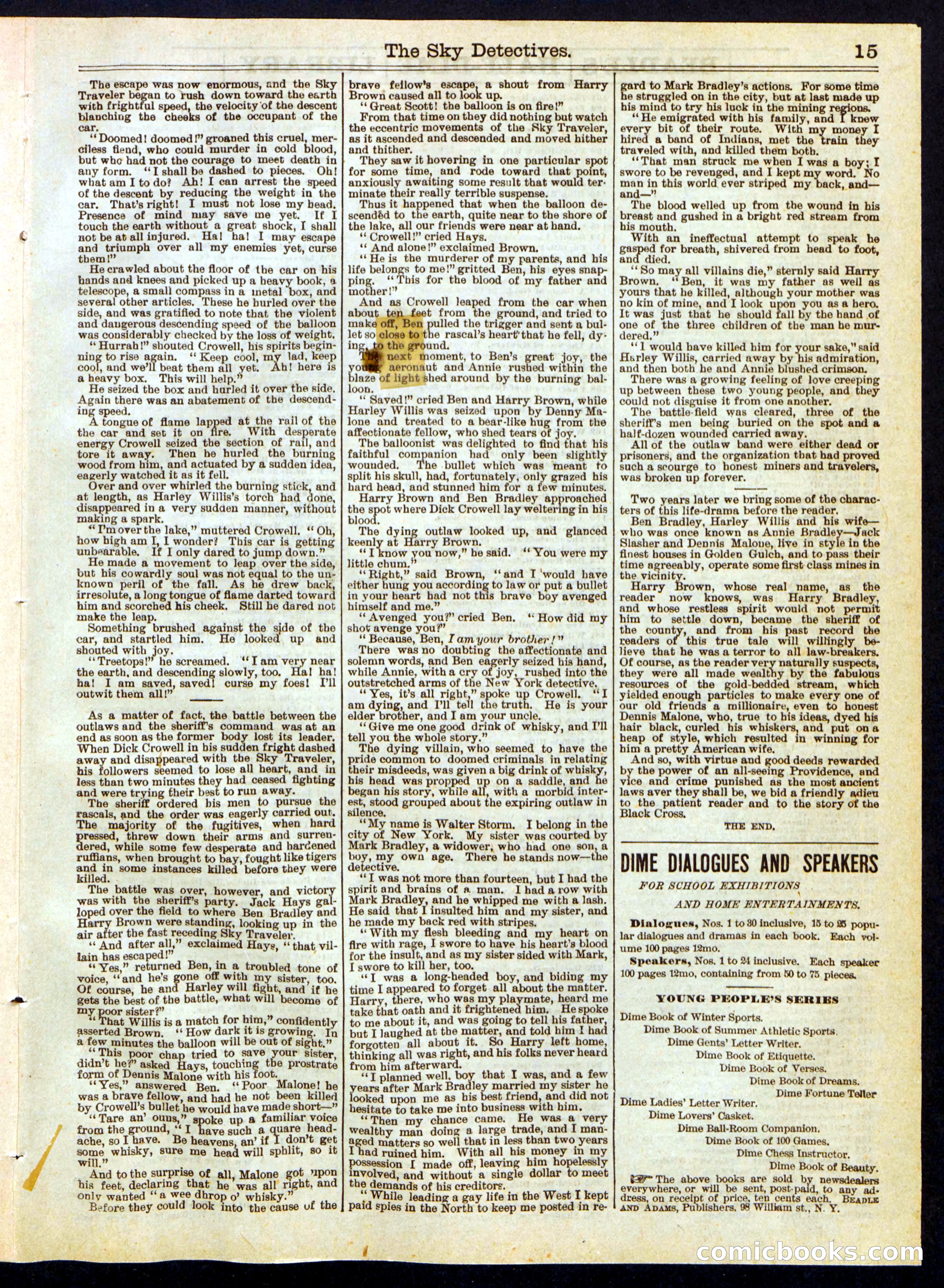 Beadle's Half Dime Library No. 328 — page 15 of 16