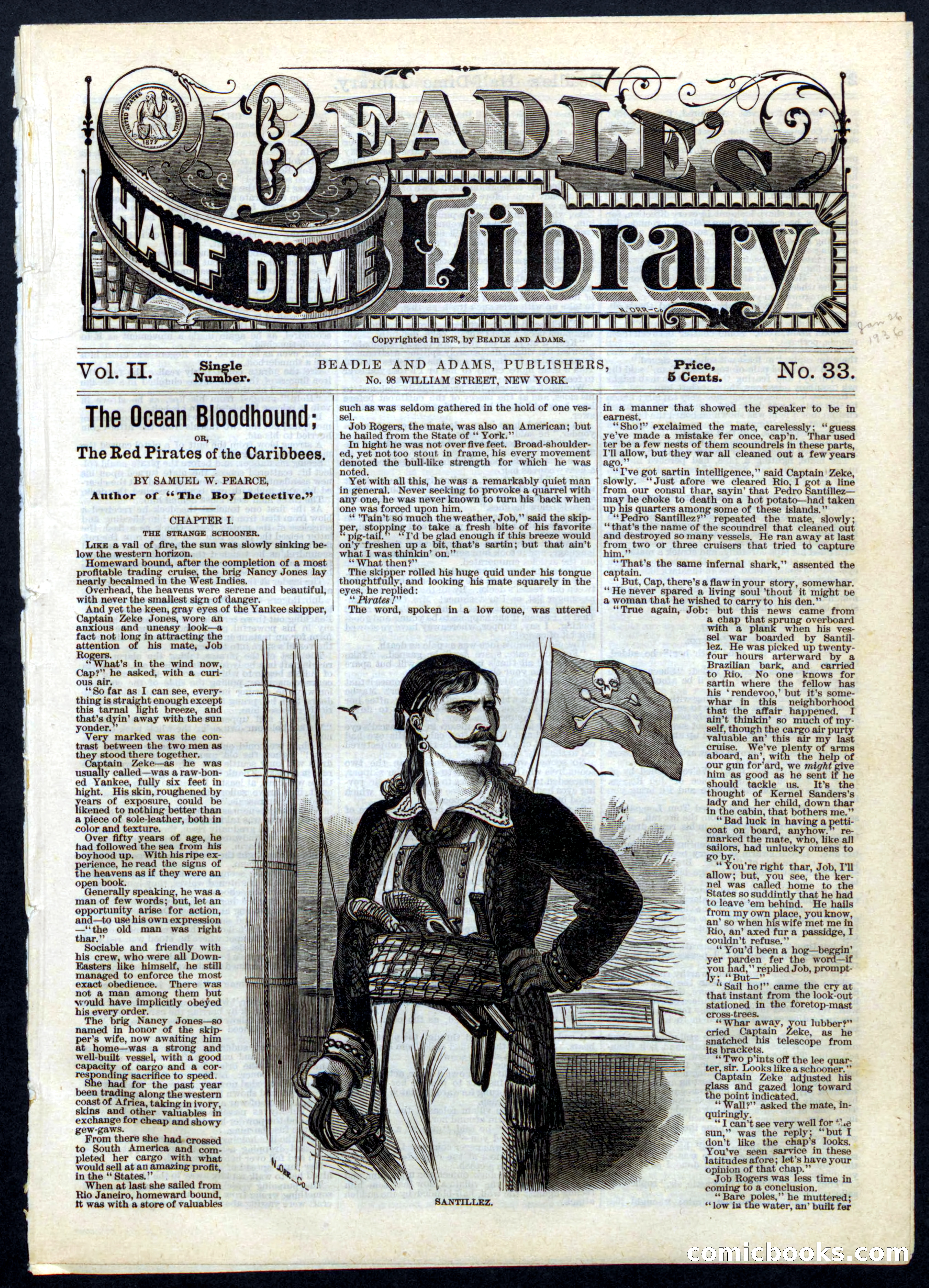 Beadle's Half Dime Library, No. 33 — page 1 of 16