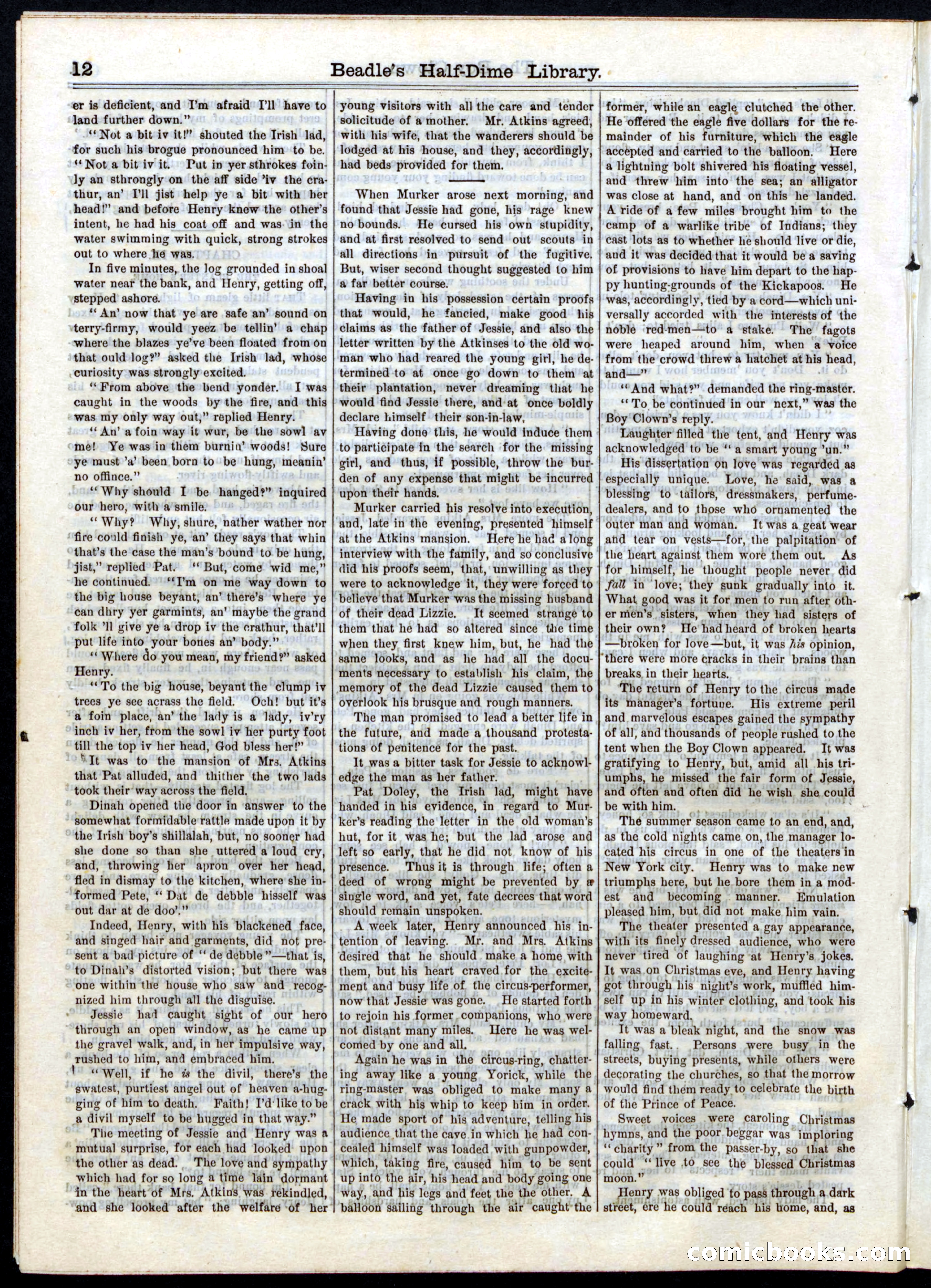 Beadle's Half Dime Library, No. 36 — page 12 of 16