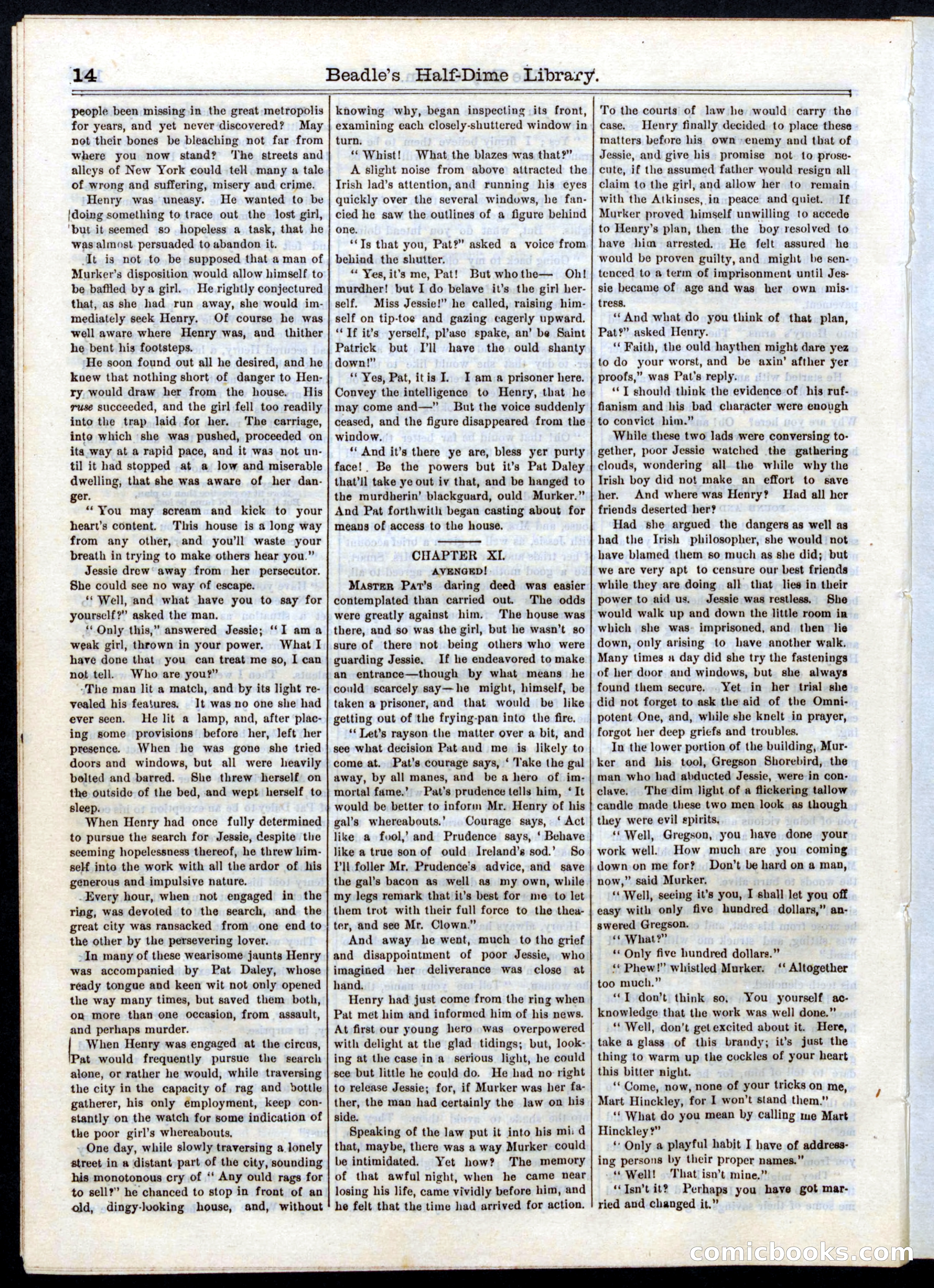 Beadle's Half Dime Library, No. 36 — page 14 of 16