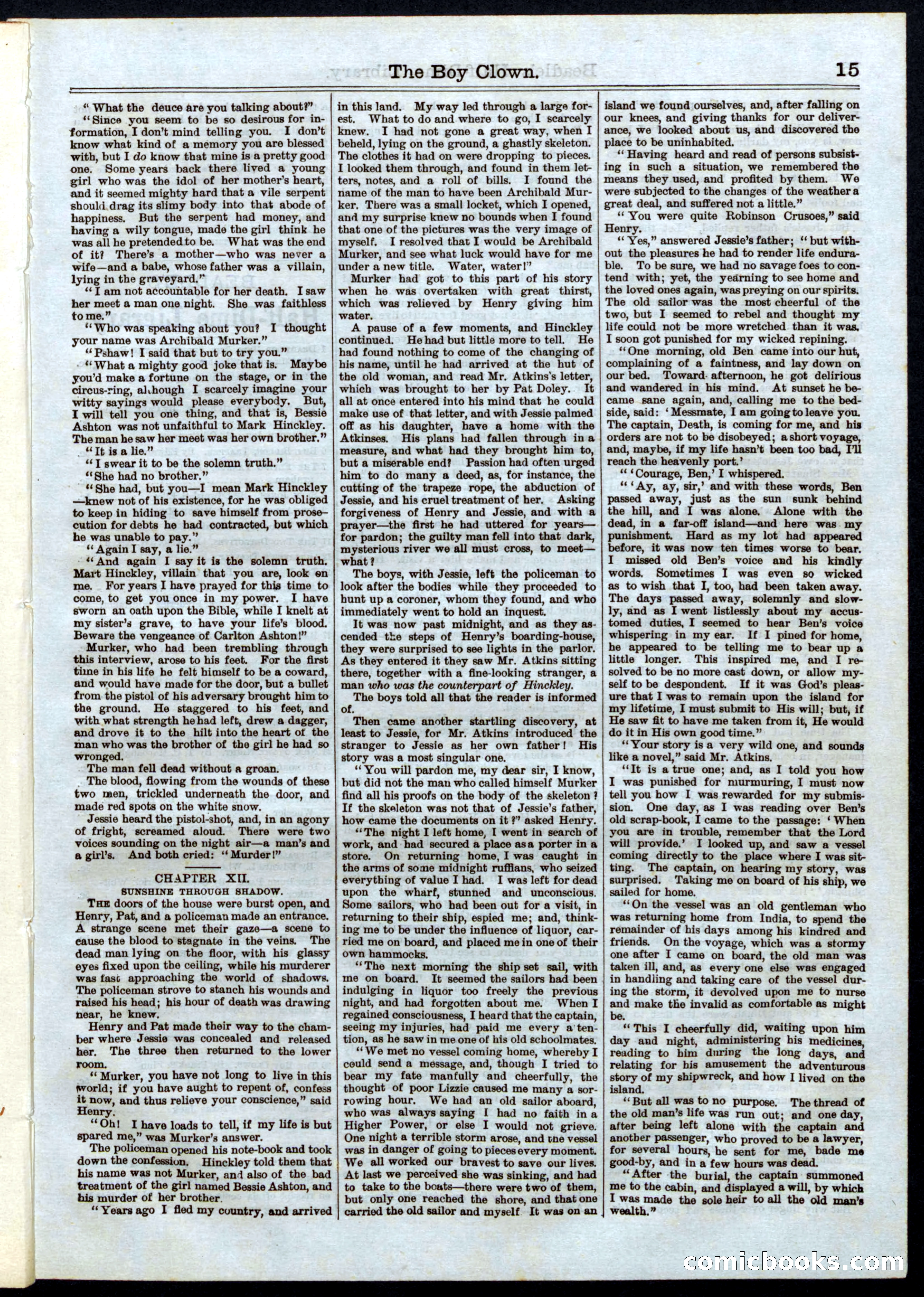 Beadle's Half Dime Library, No. 36 — page 15 of 16