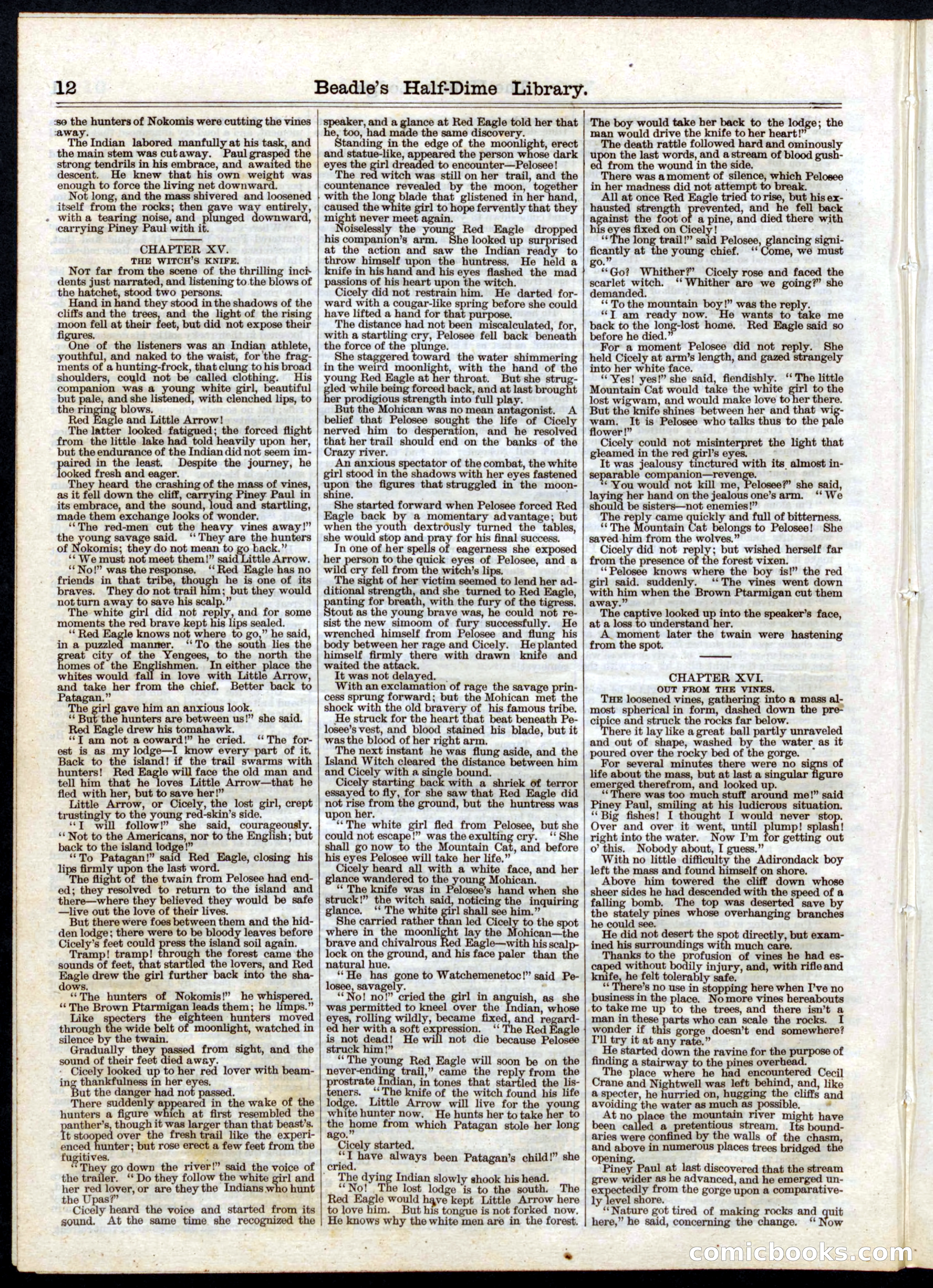 Beadle's Half Dime Library, No. 37 — page 12 of 16