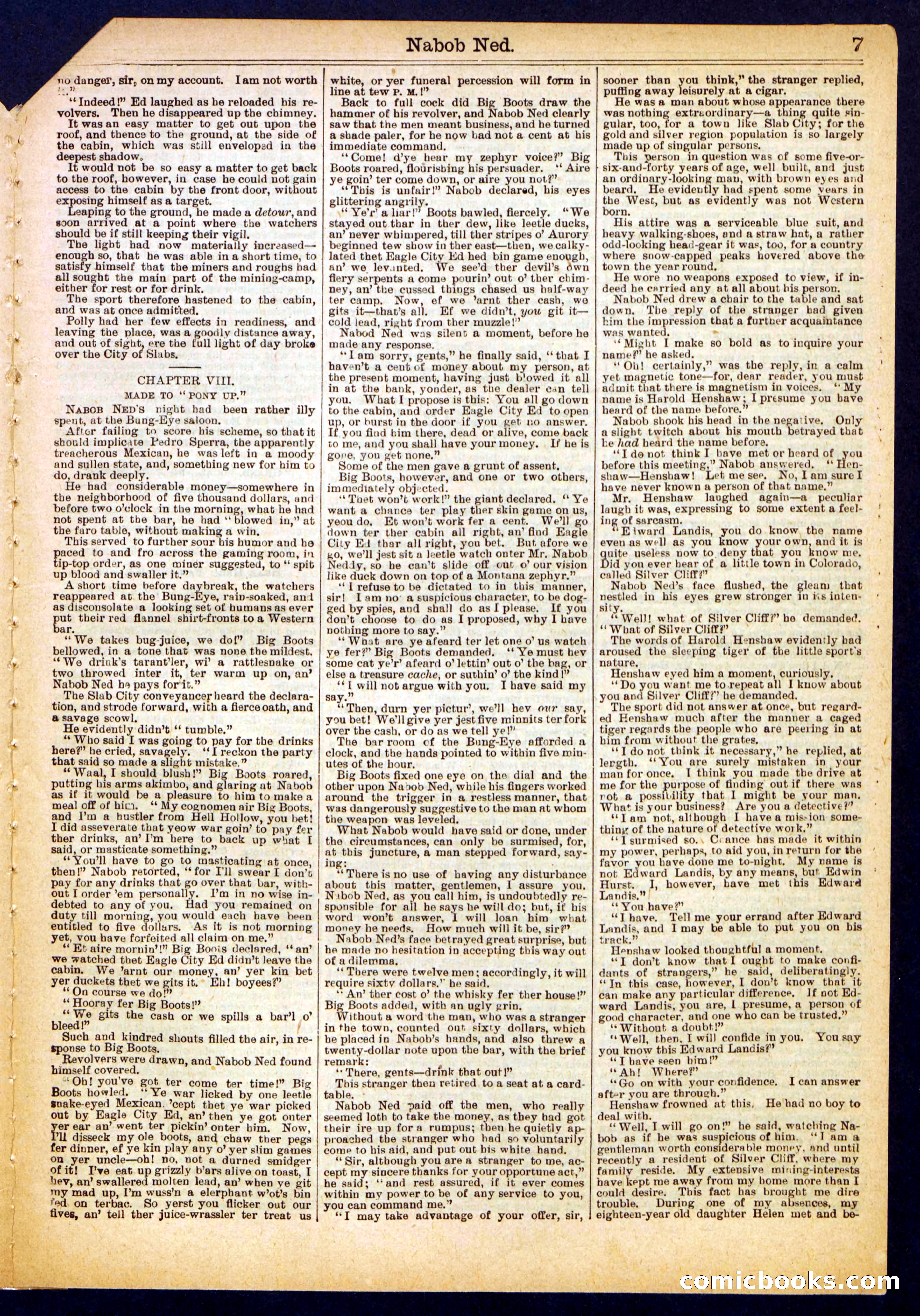 Beadle's Half Dime Library, No. 378 — page 7 of 16