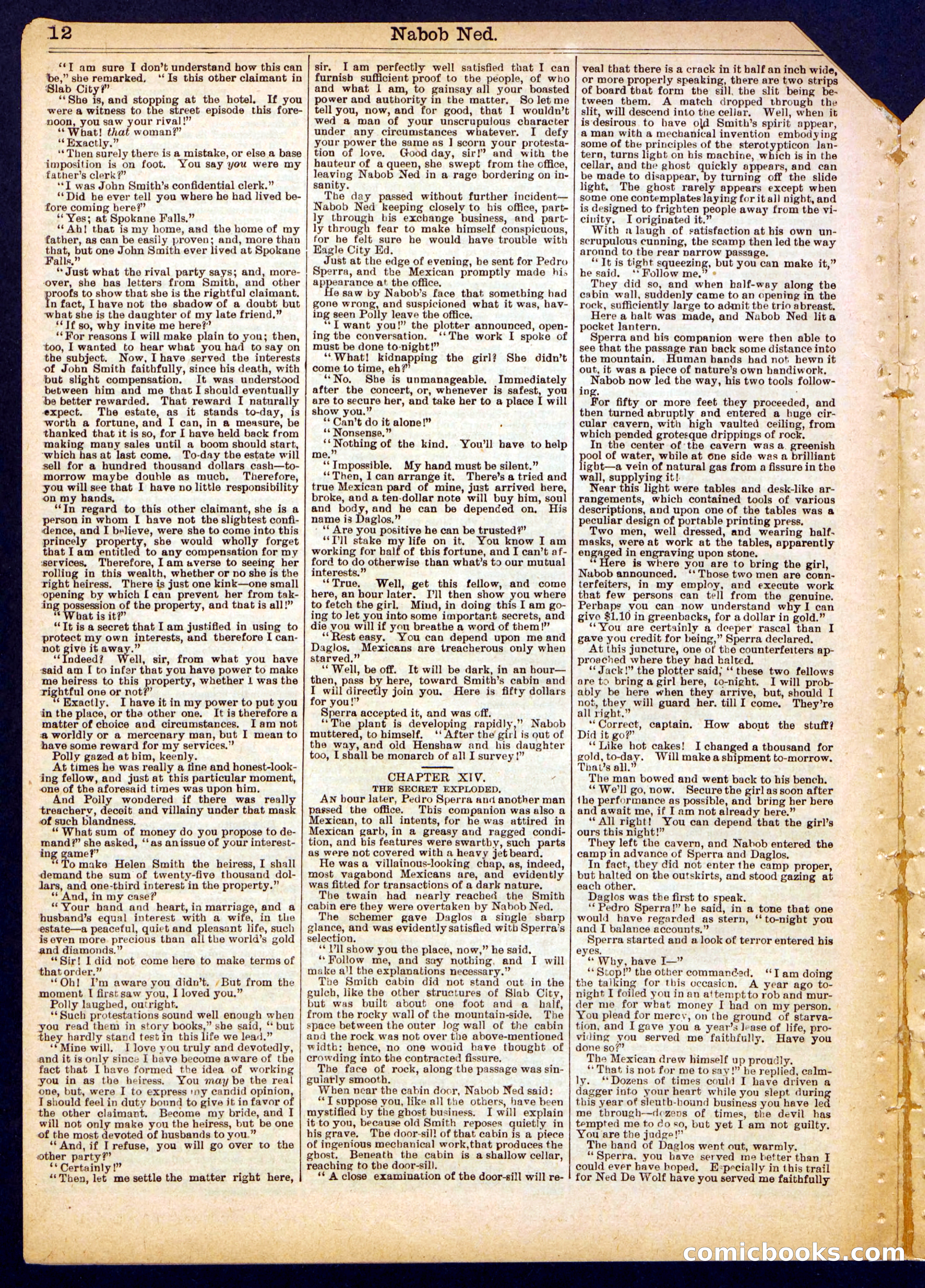 Beadle's Half Dime Library, No. 378 — page 12 of 16
