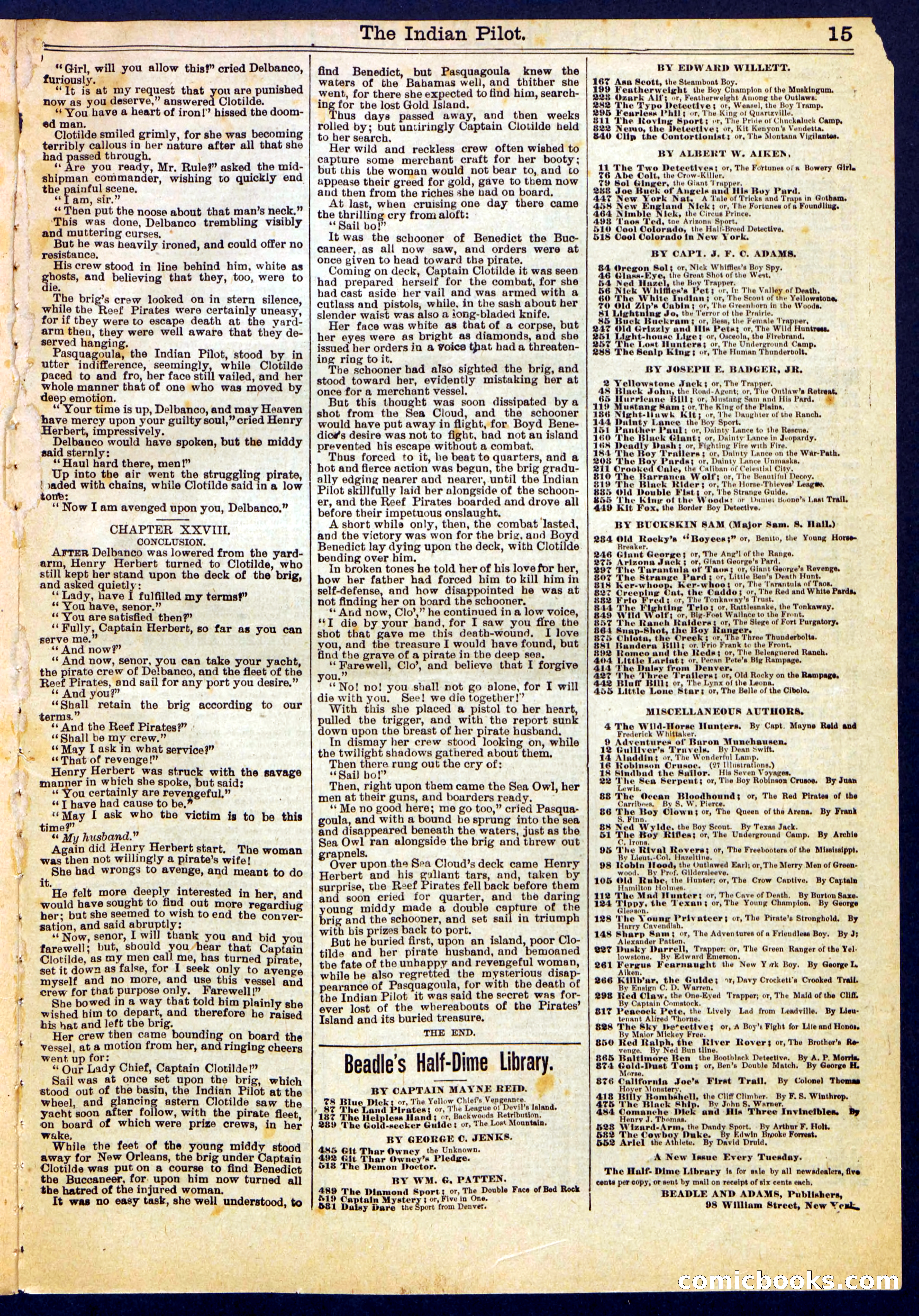 Beadle's Half Dime Library No. 383 — page 15 of 16