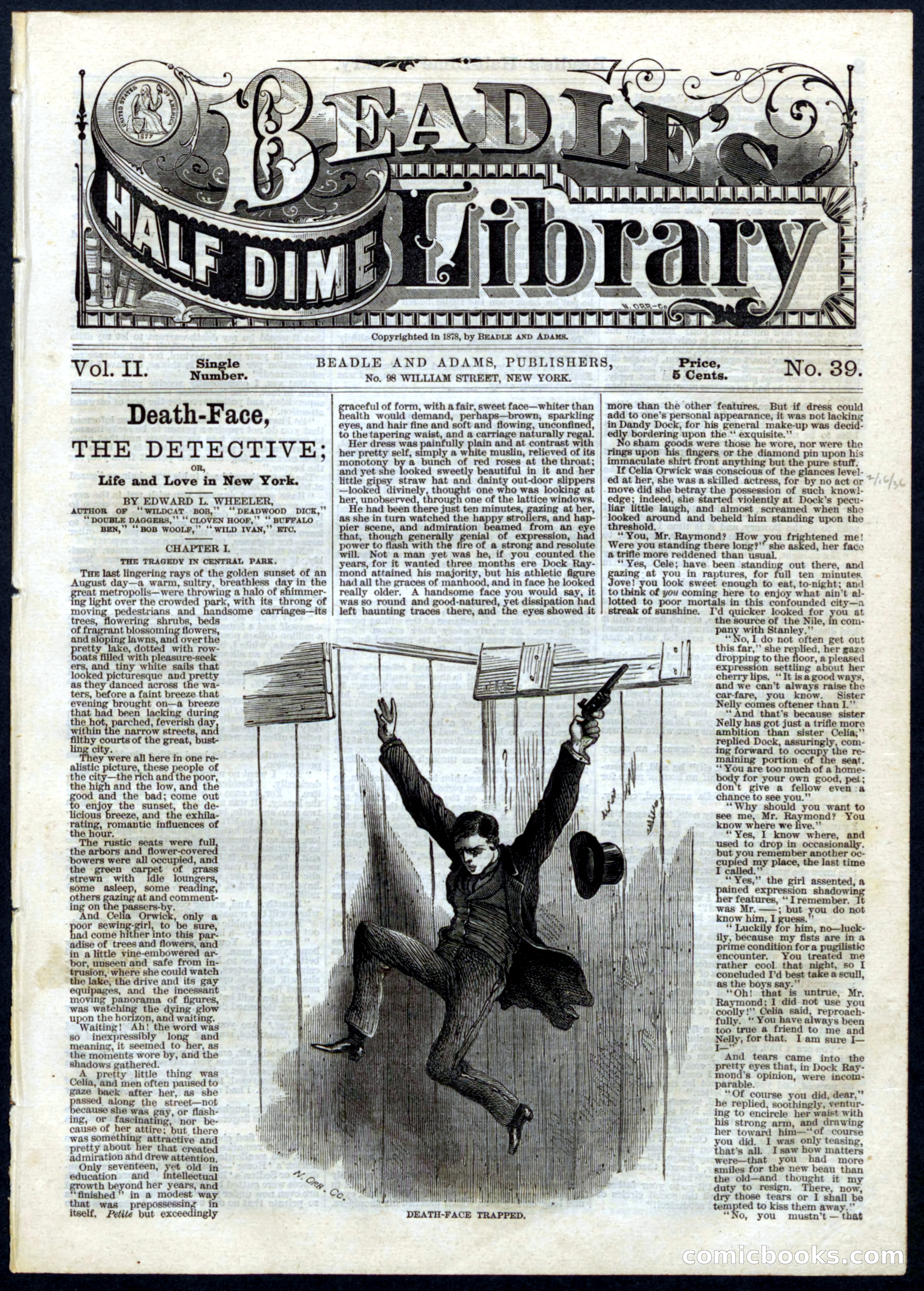 Beadle's Half Dime Library, No. 39 — page 1 of 16