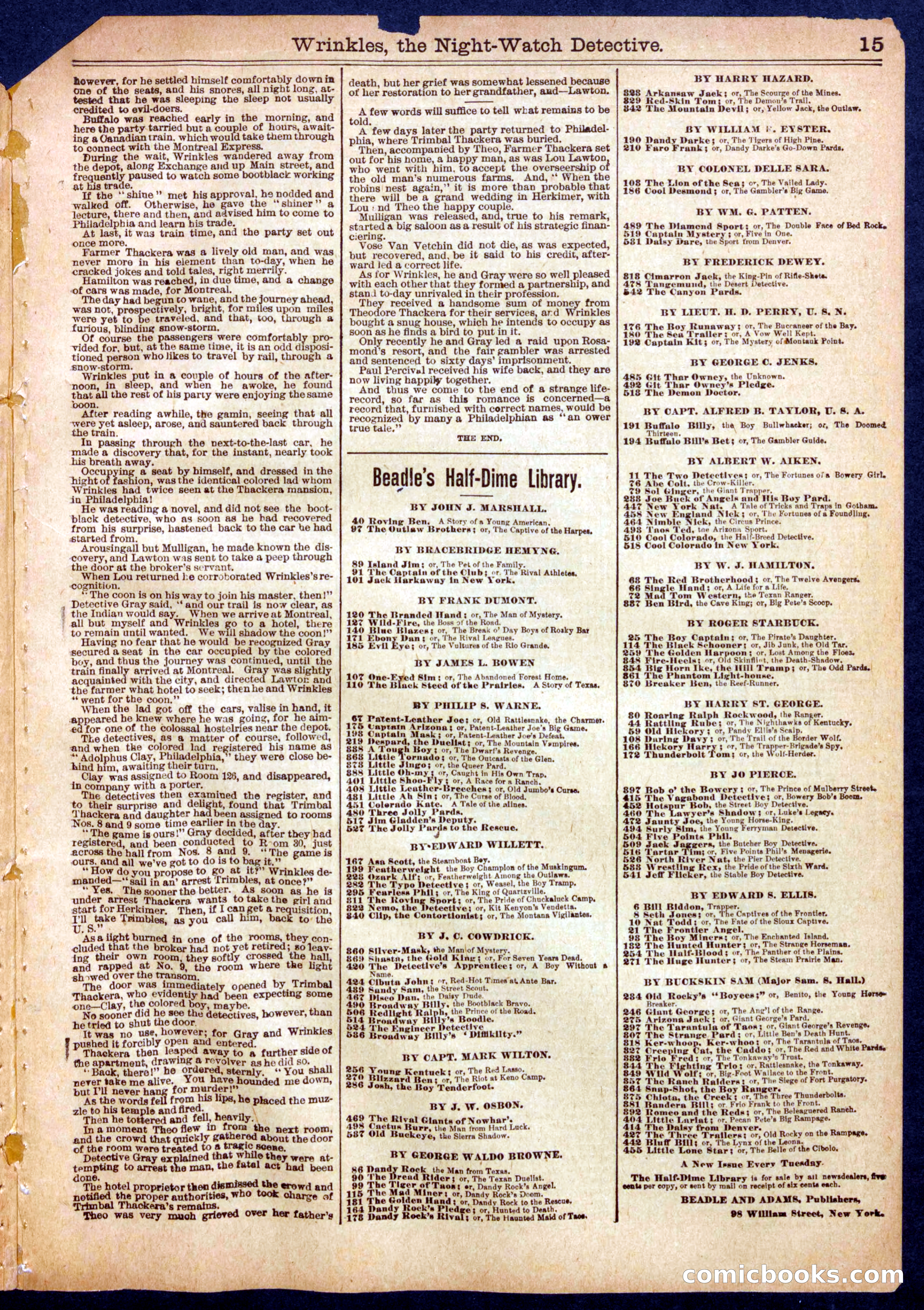 Beadle's Half Dime Library No. 400 — page 15 of 16
