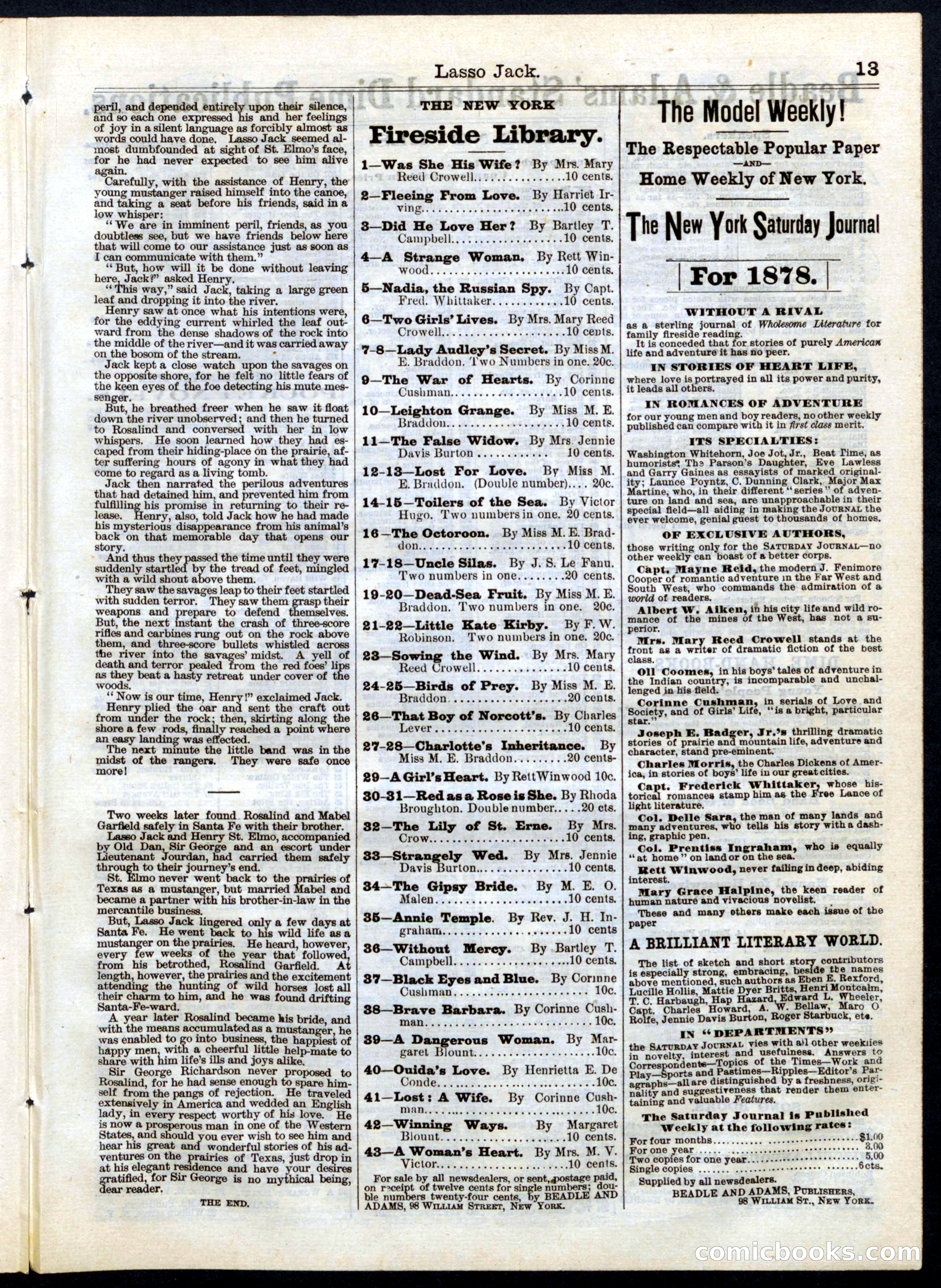 Beadle's Half Dime Library No. 41 — page 13 of 16
