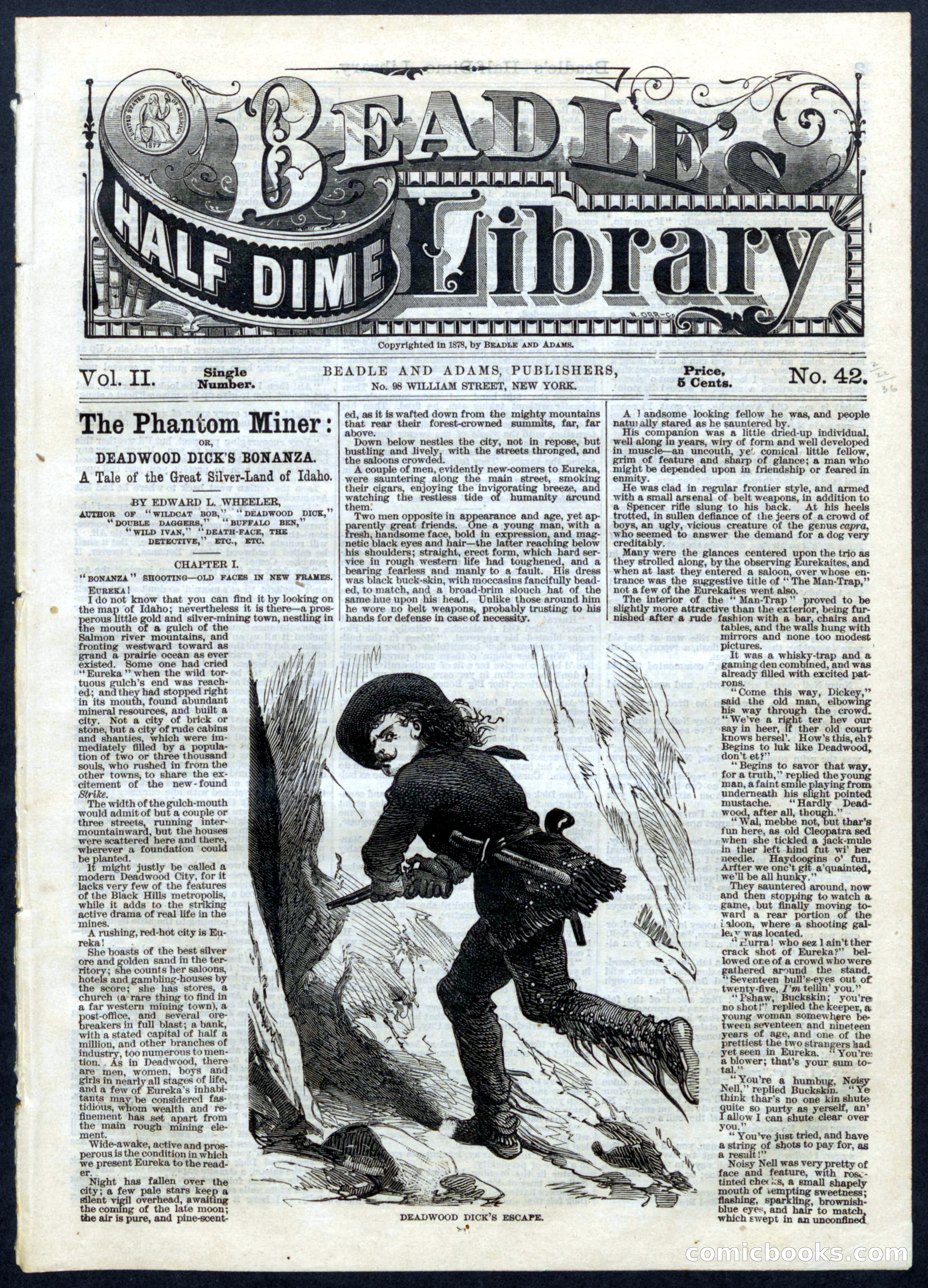 Beadle's Half Dime Library No. 42 — page 1 of 16