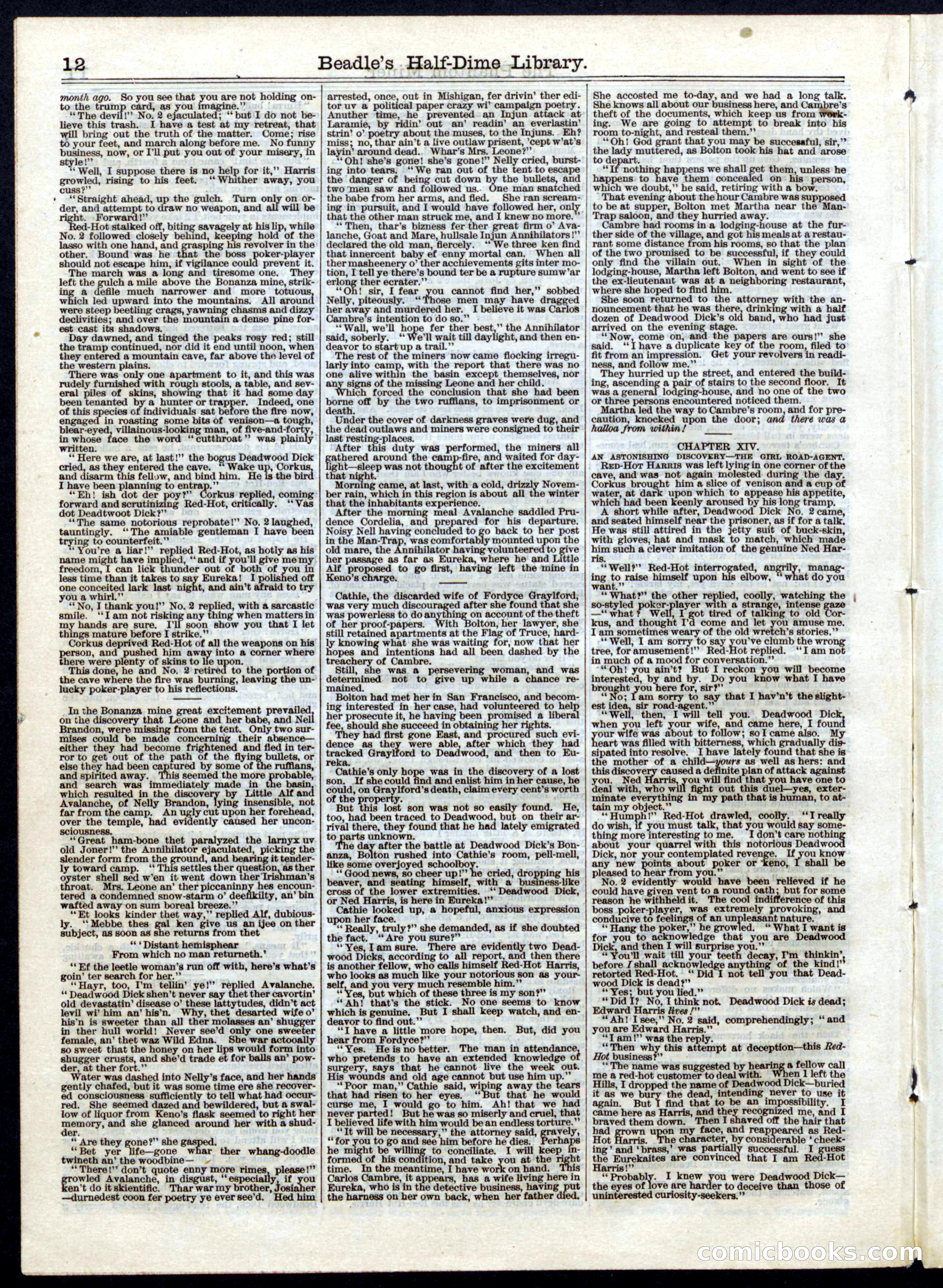Beadle's Half Dime Library No. 42 — page 12 of 16