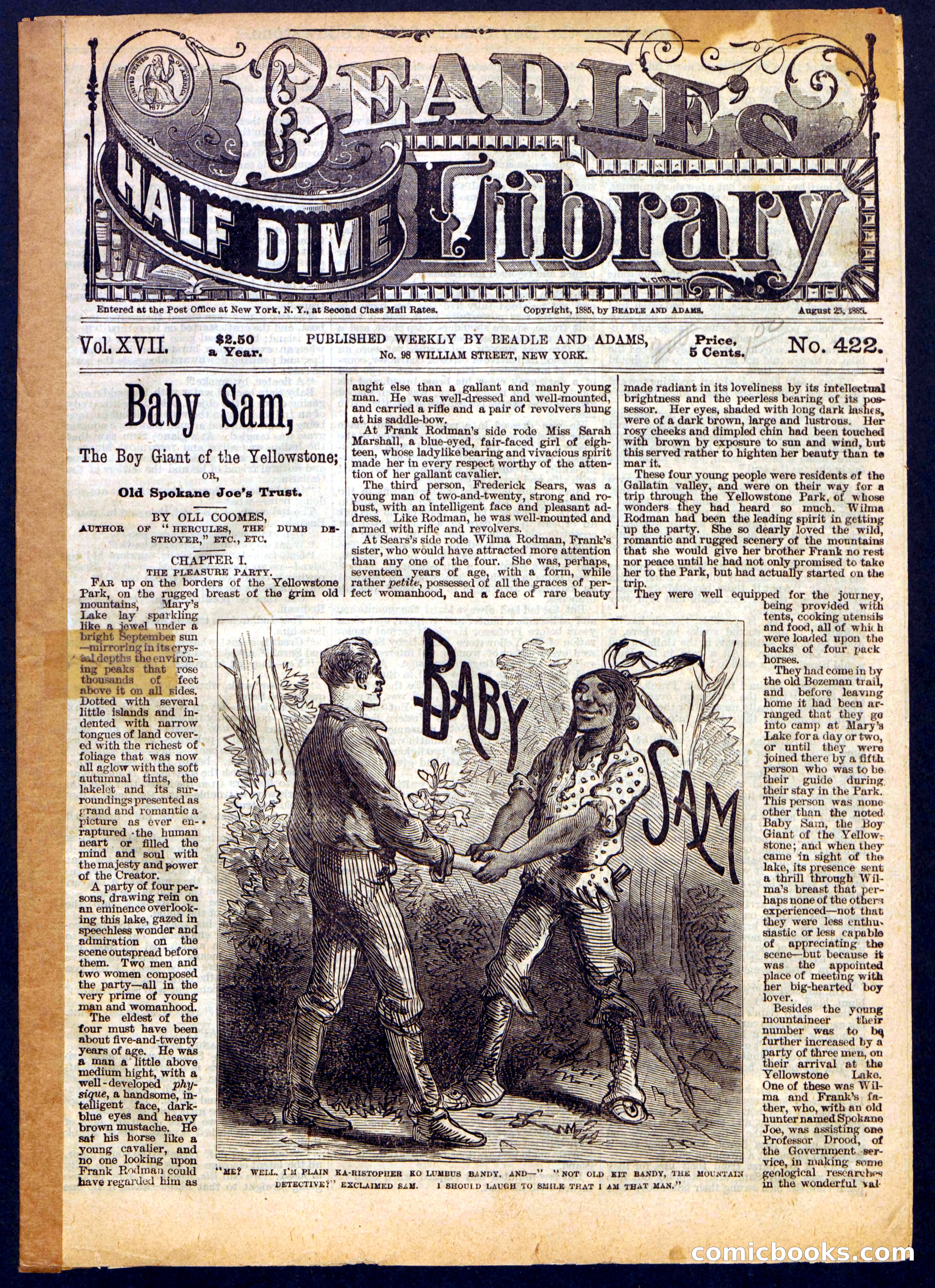 Beadle's Half Dime Library, No. 422 — page 1 of 16