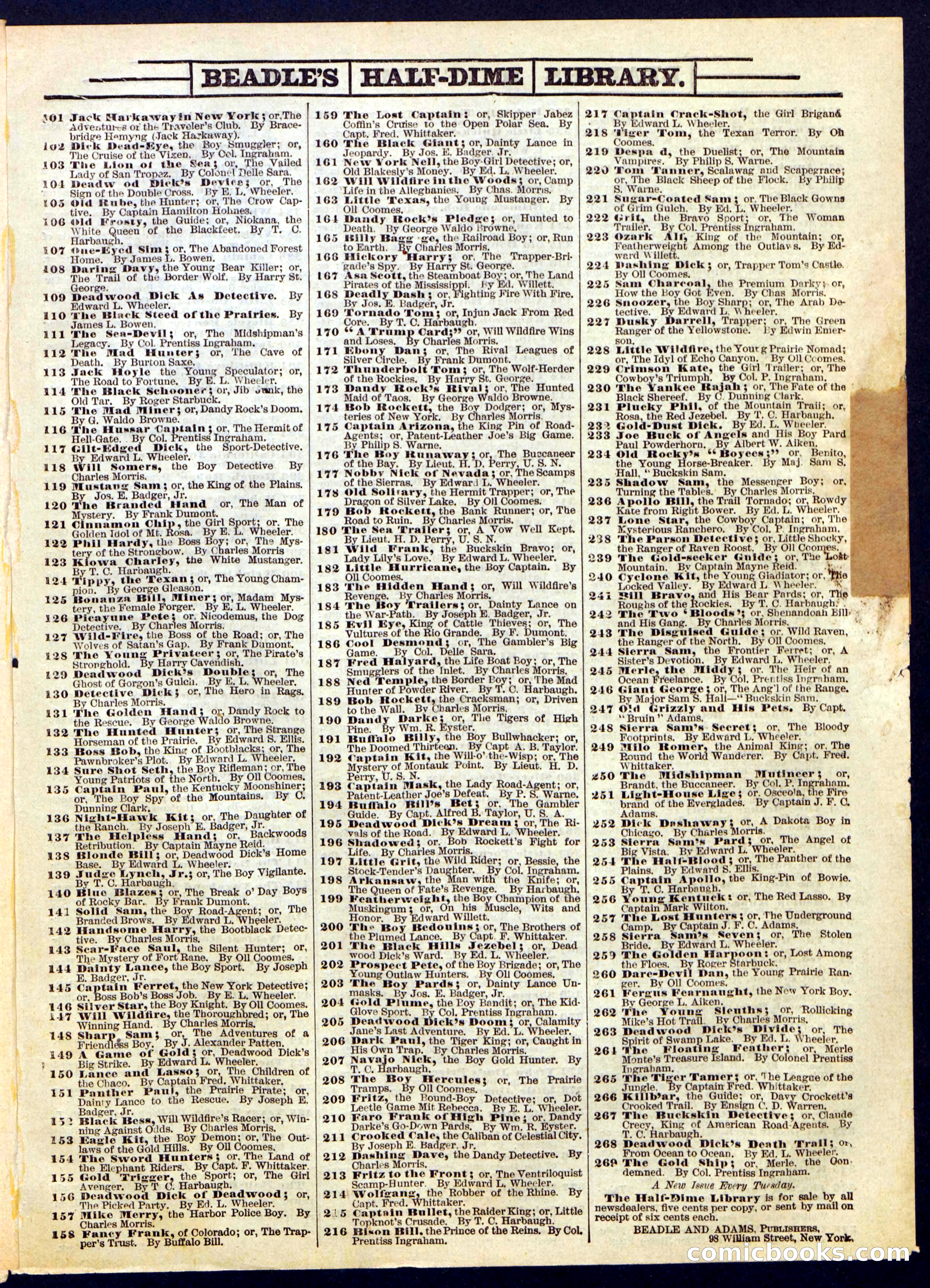 Beadle's Half Dime Library, No. 425 — page 15 of 16