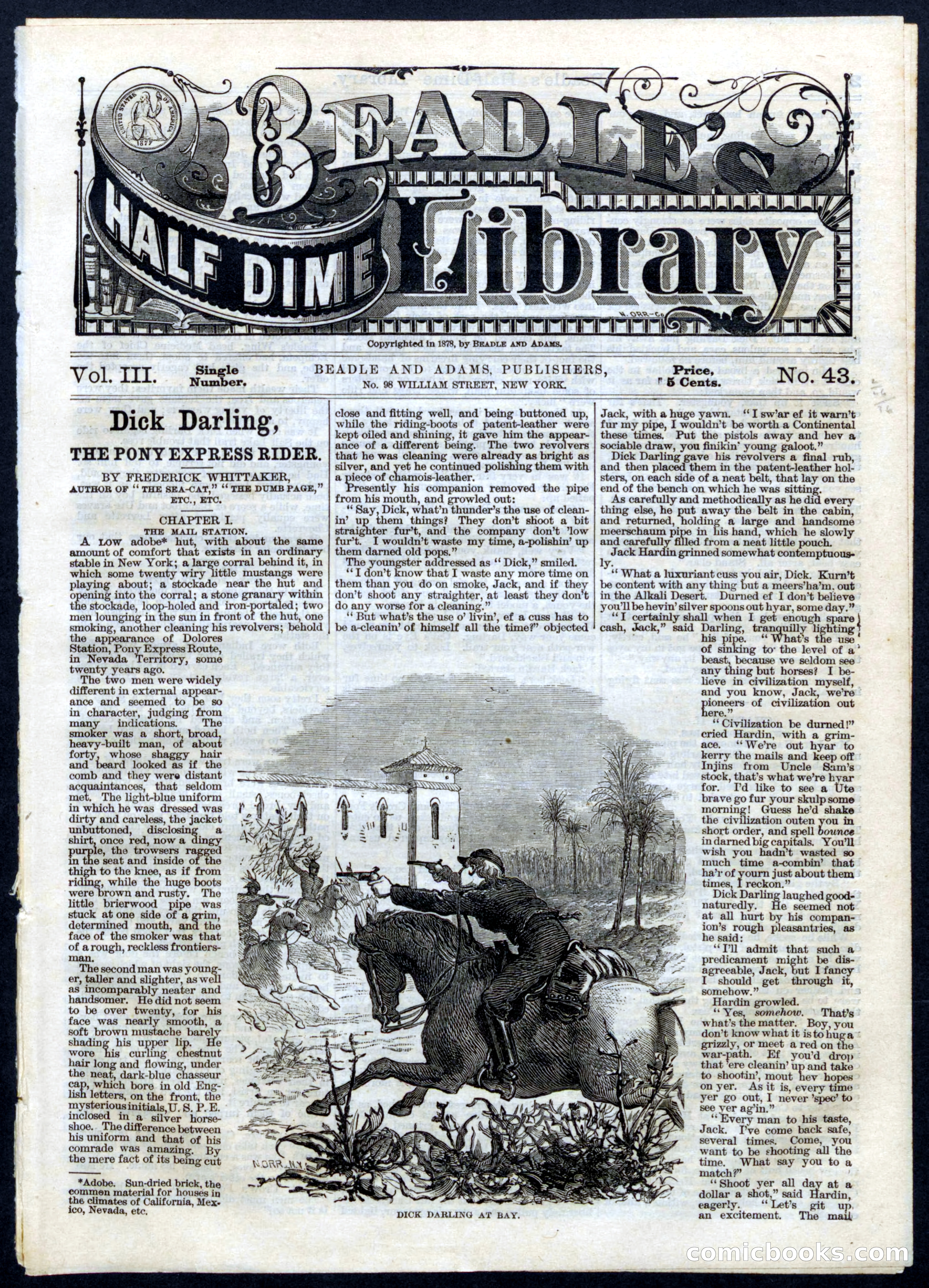 Beadle's Half Dime Library, No. 48 — page 1 of 16