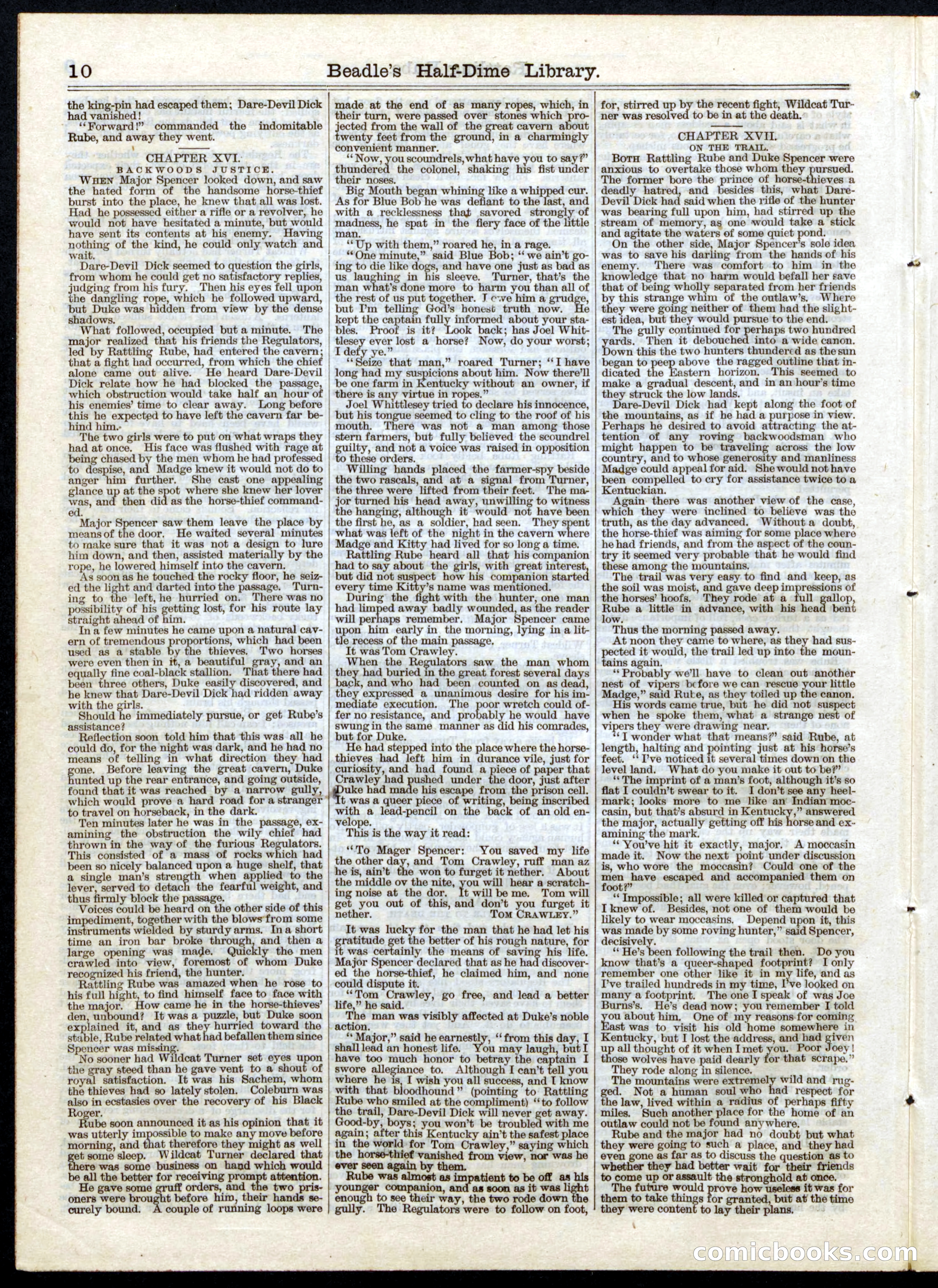 Beadle's Half Dime Library No. 44 — page 10 of 16