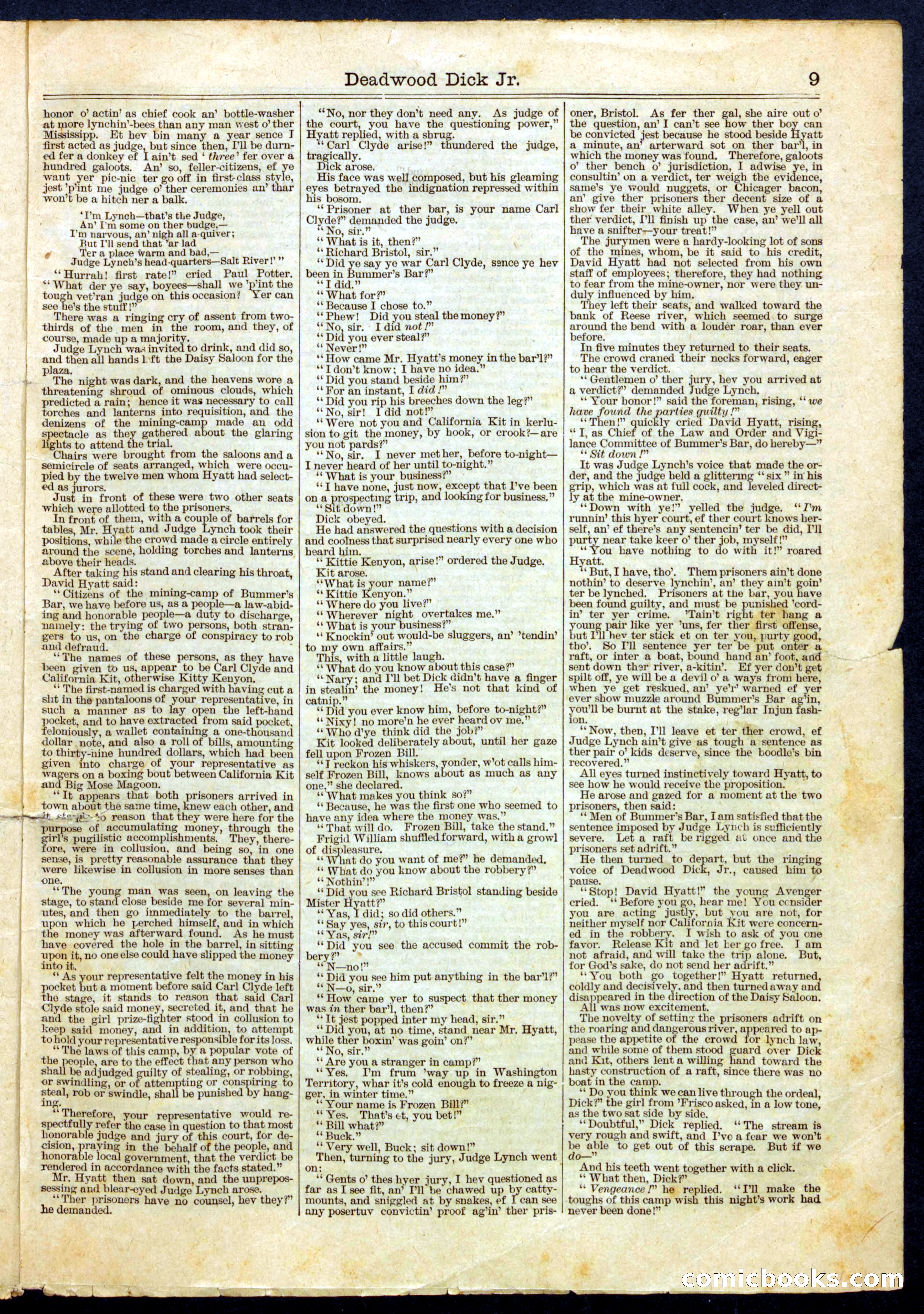 Beadle's Half Dime Library No. 443 — page 9 of 16