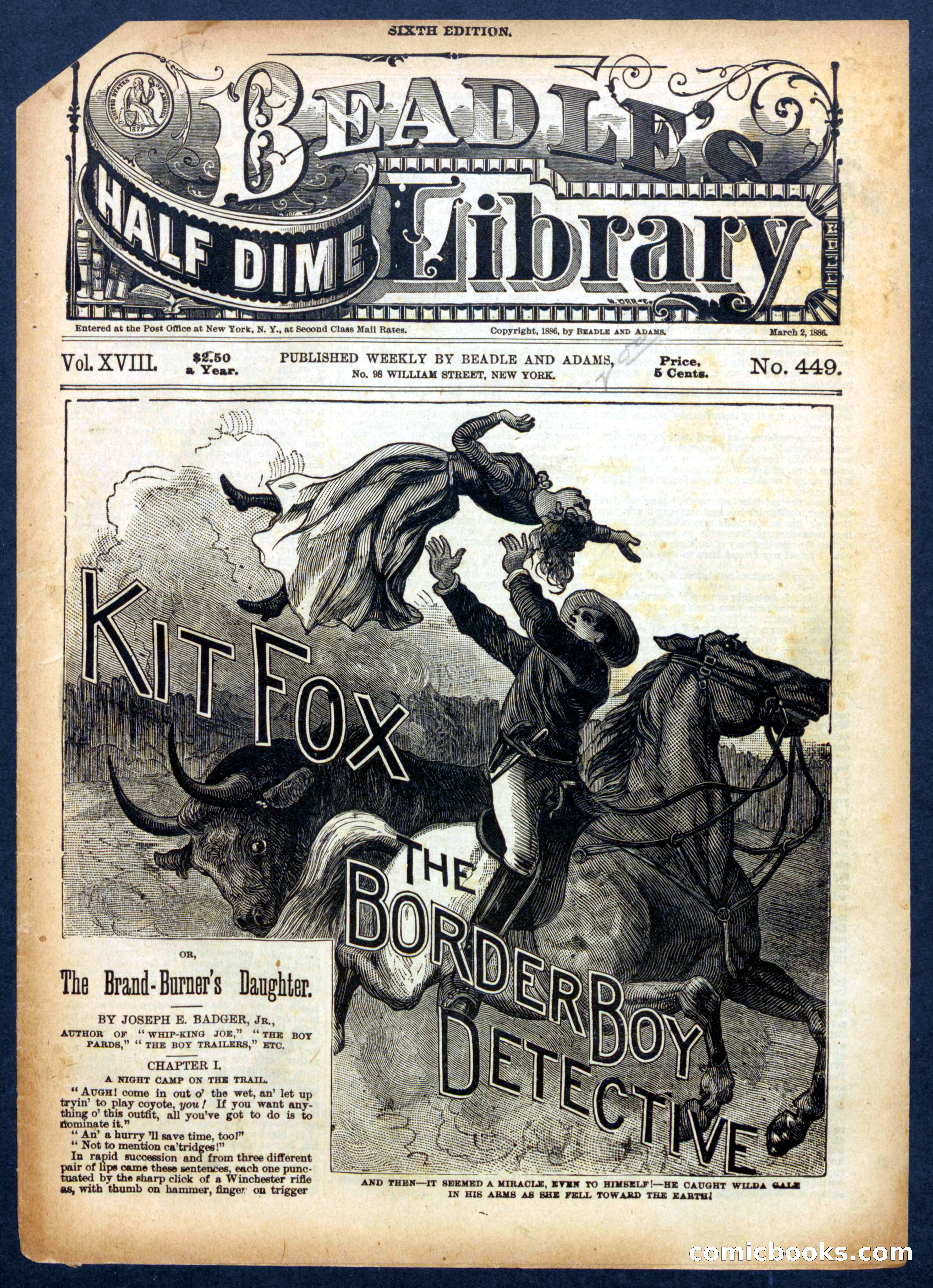 Beadle's Half Dime Library No. 449 — page 1 of 16