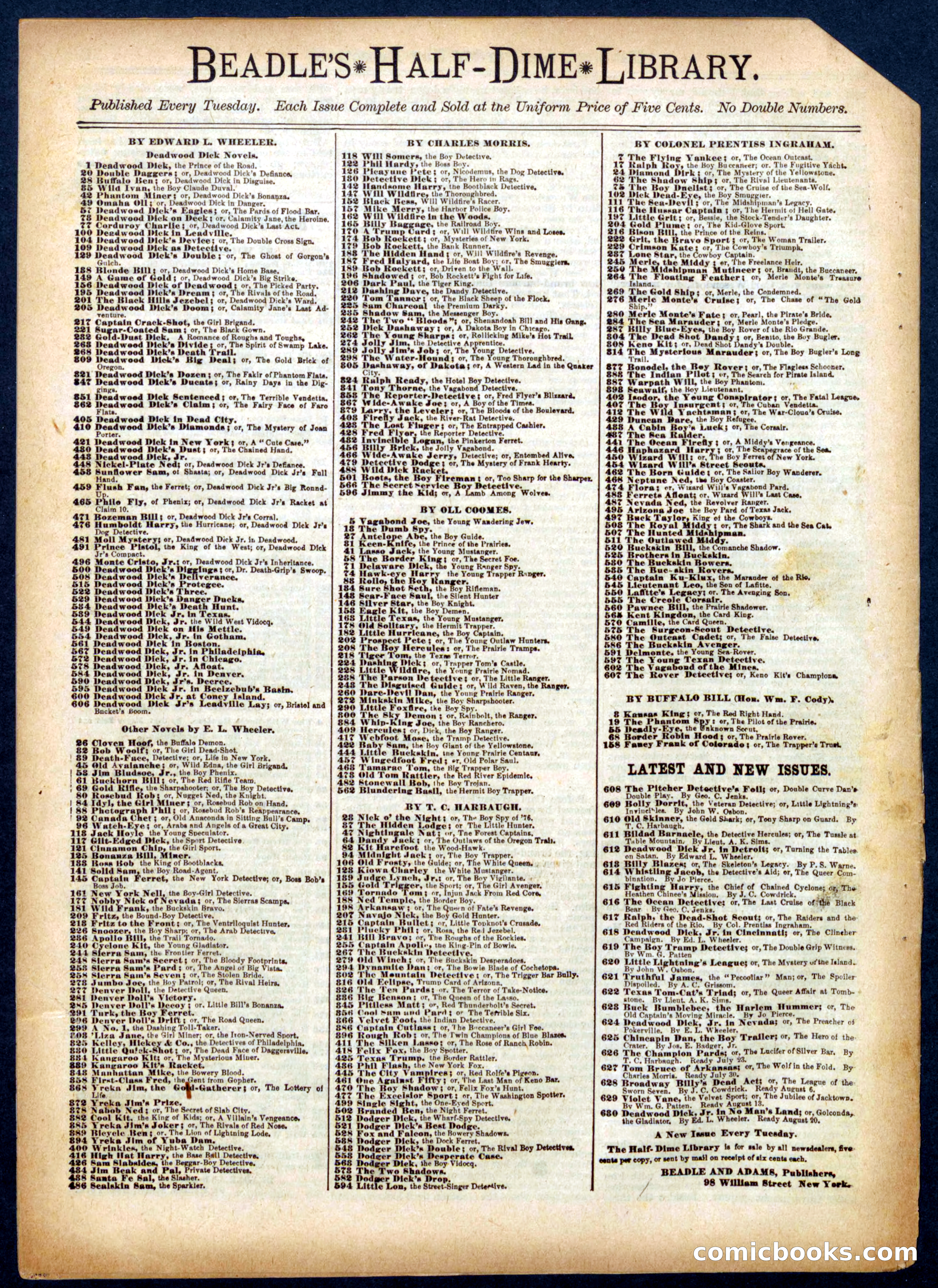 Beadle's Half Dime Library No. 449 — page 16 of 16