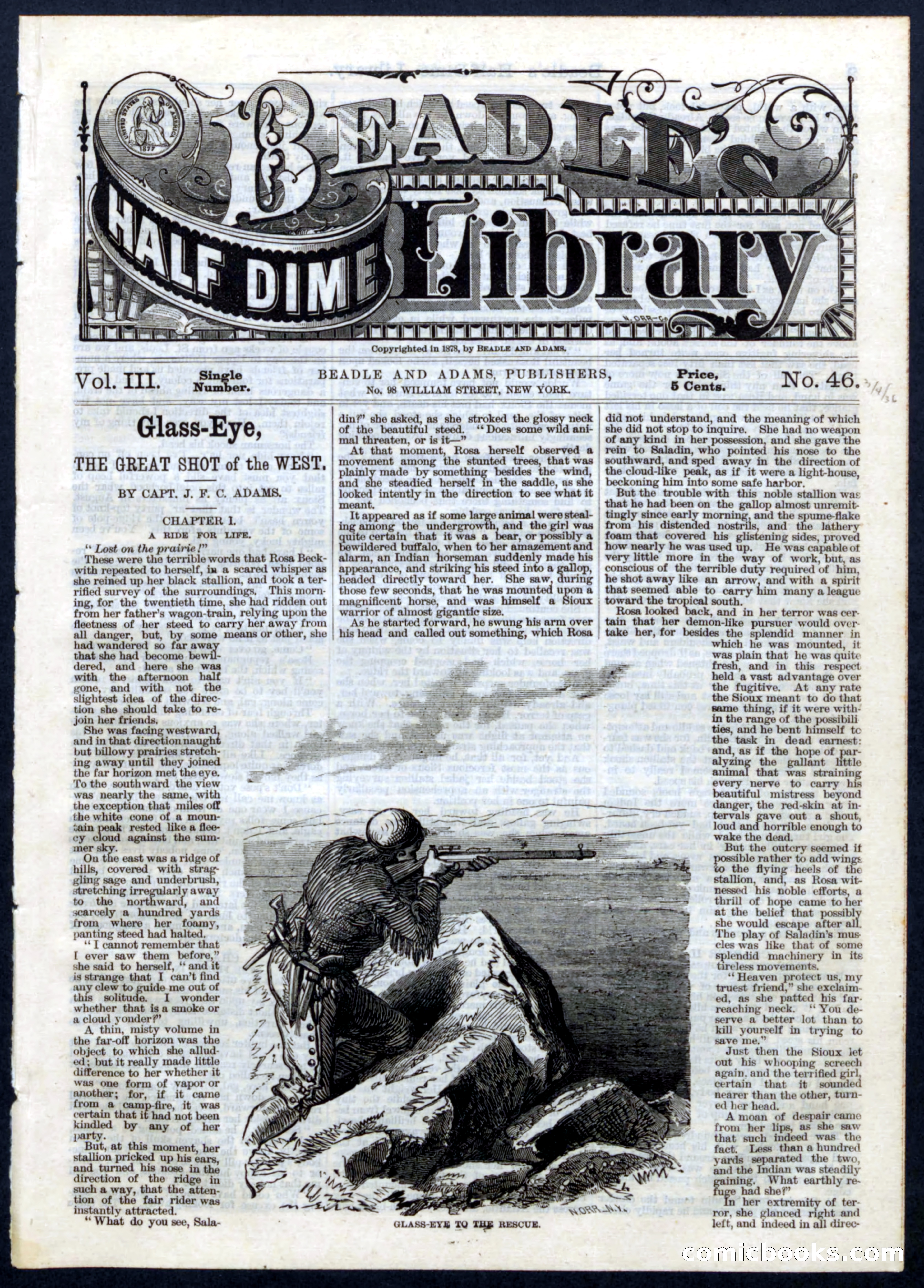 Beadle's Half Dime Library, No. 46 — page 1 of 16