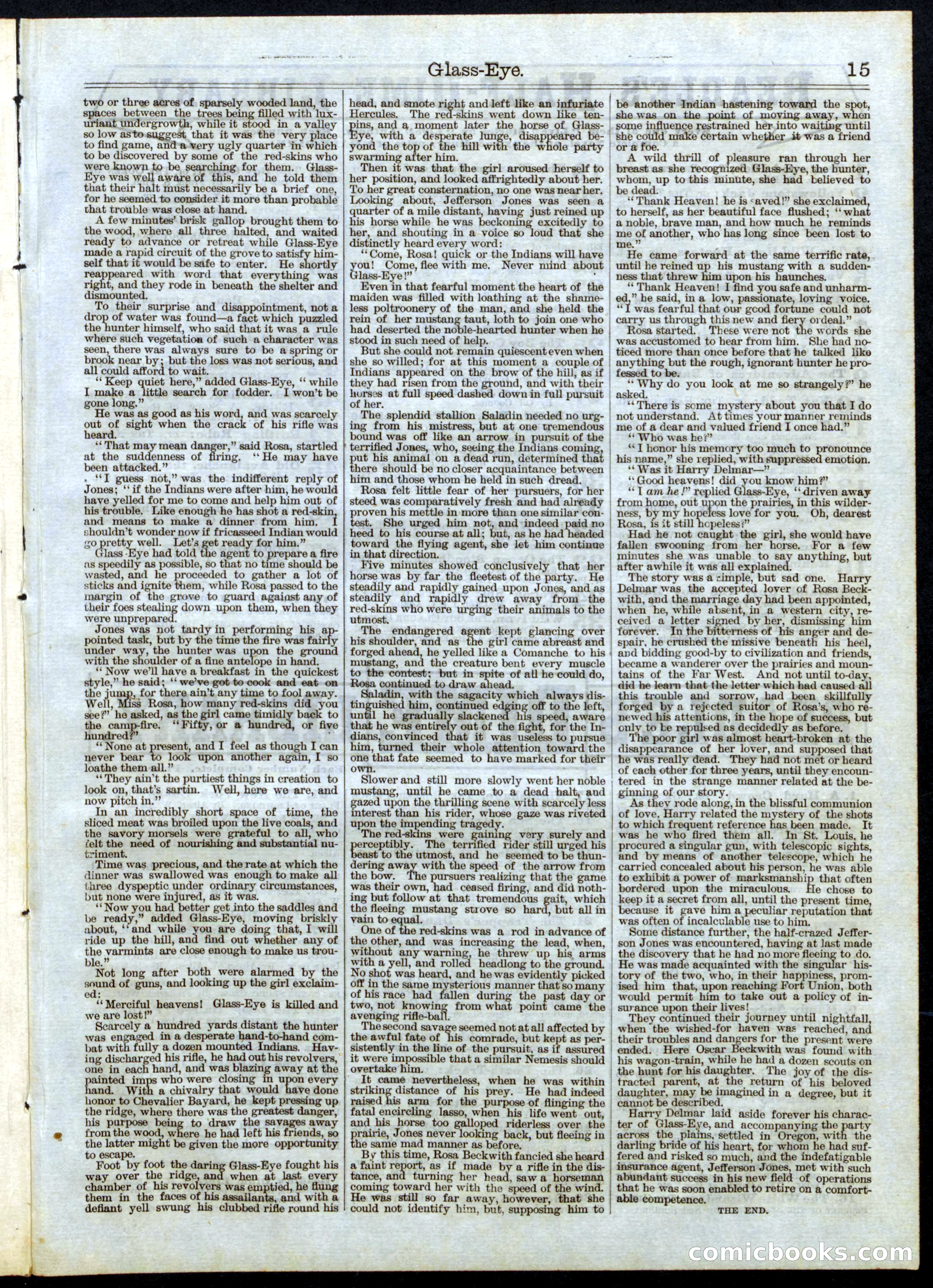 Beadle's Half Dime Library, No. 46 — page 15 of 16
