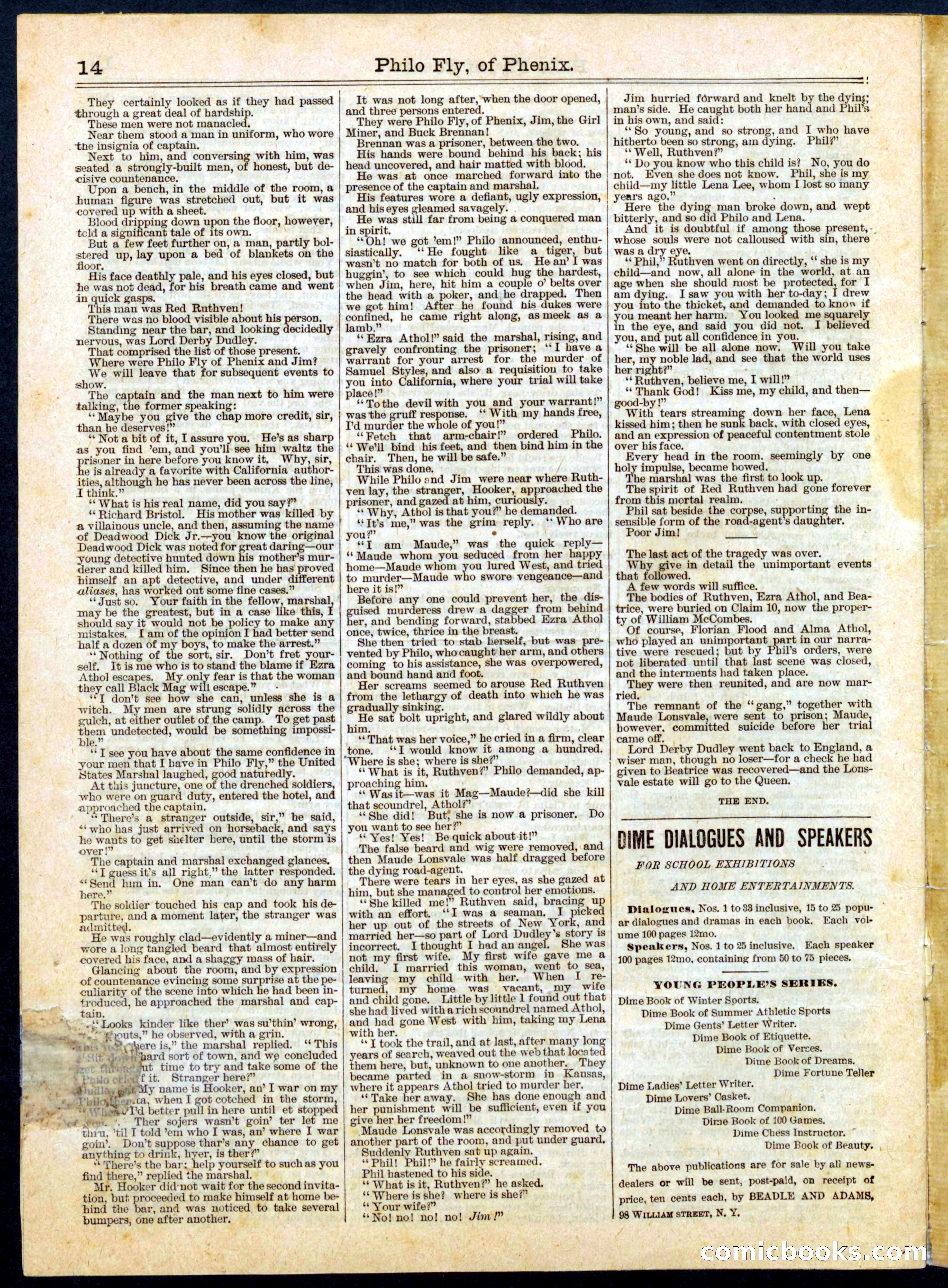Beadle's Half Dime Library No. 465 — page 14 of 16