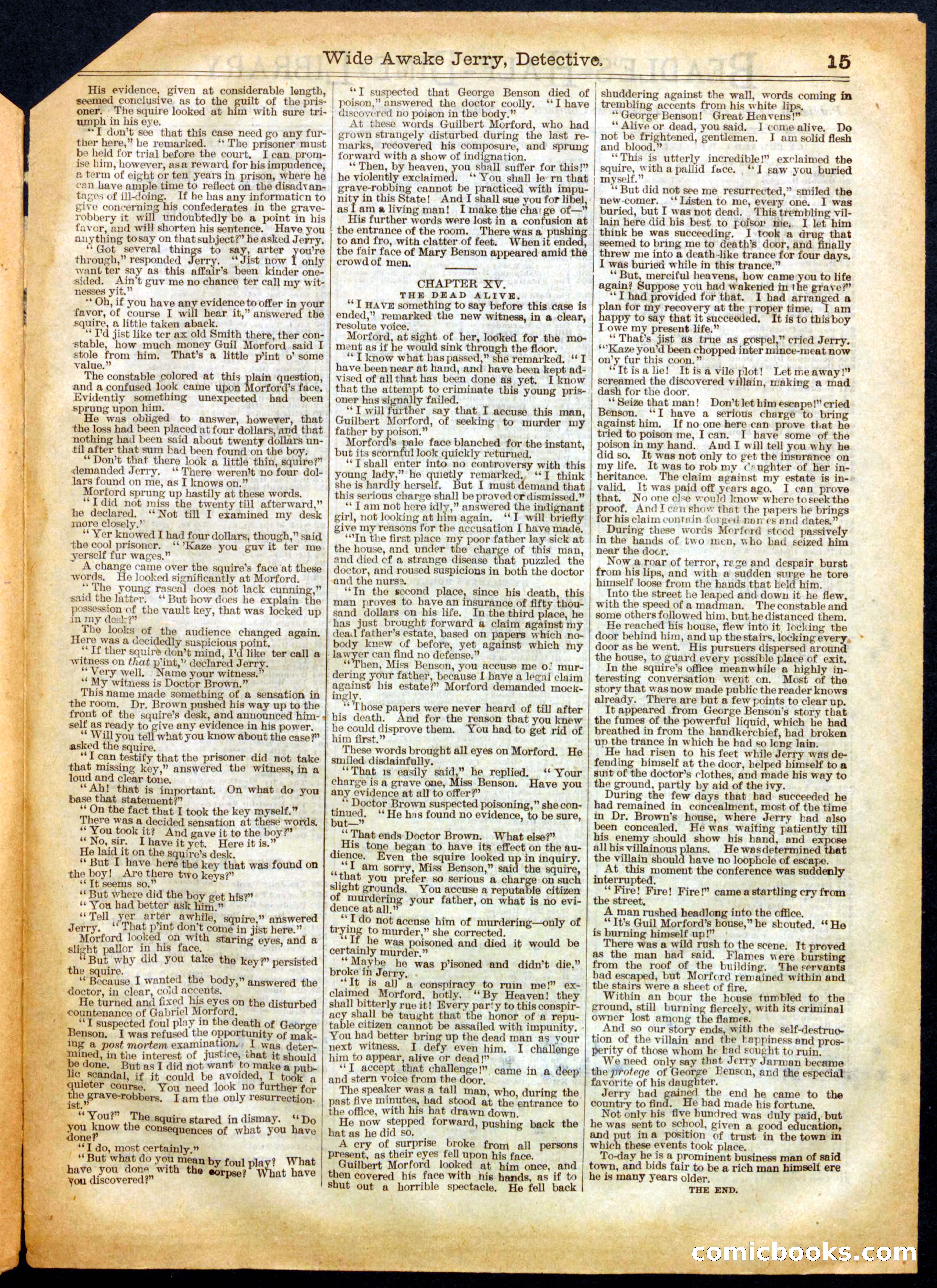 Beadle's Half Dime Library, No. 466 — page 15 of 16