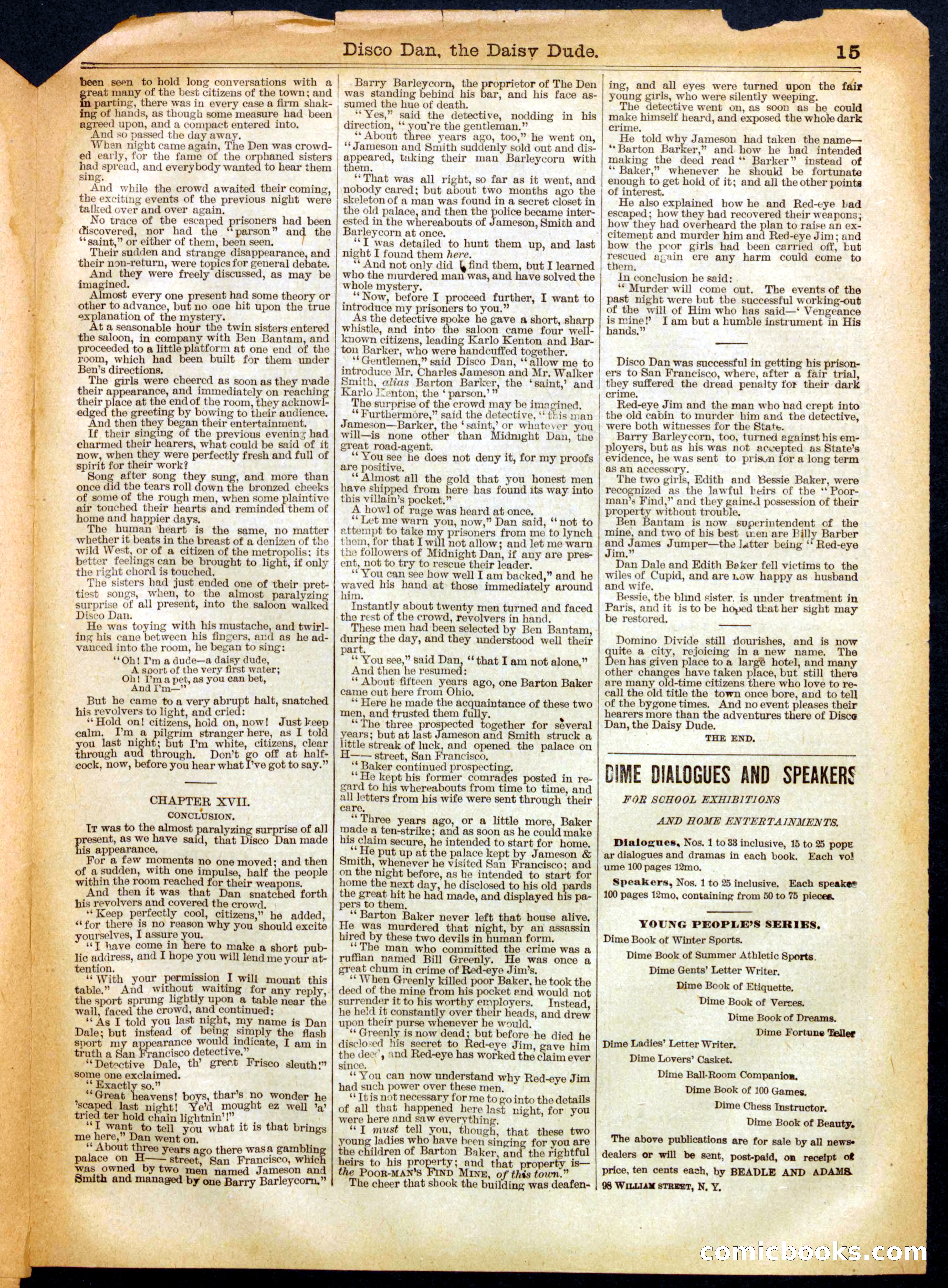Beadle's Half Dime Library No. 467 — page 15 of 16