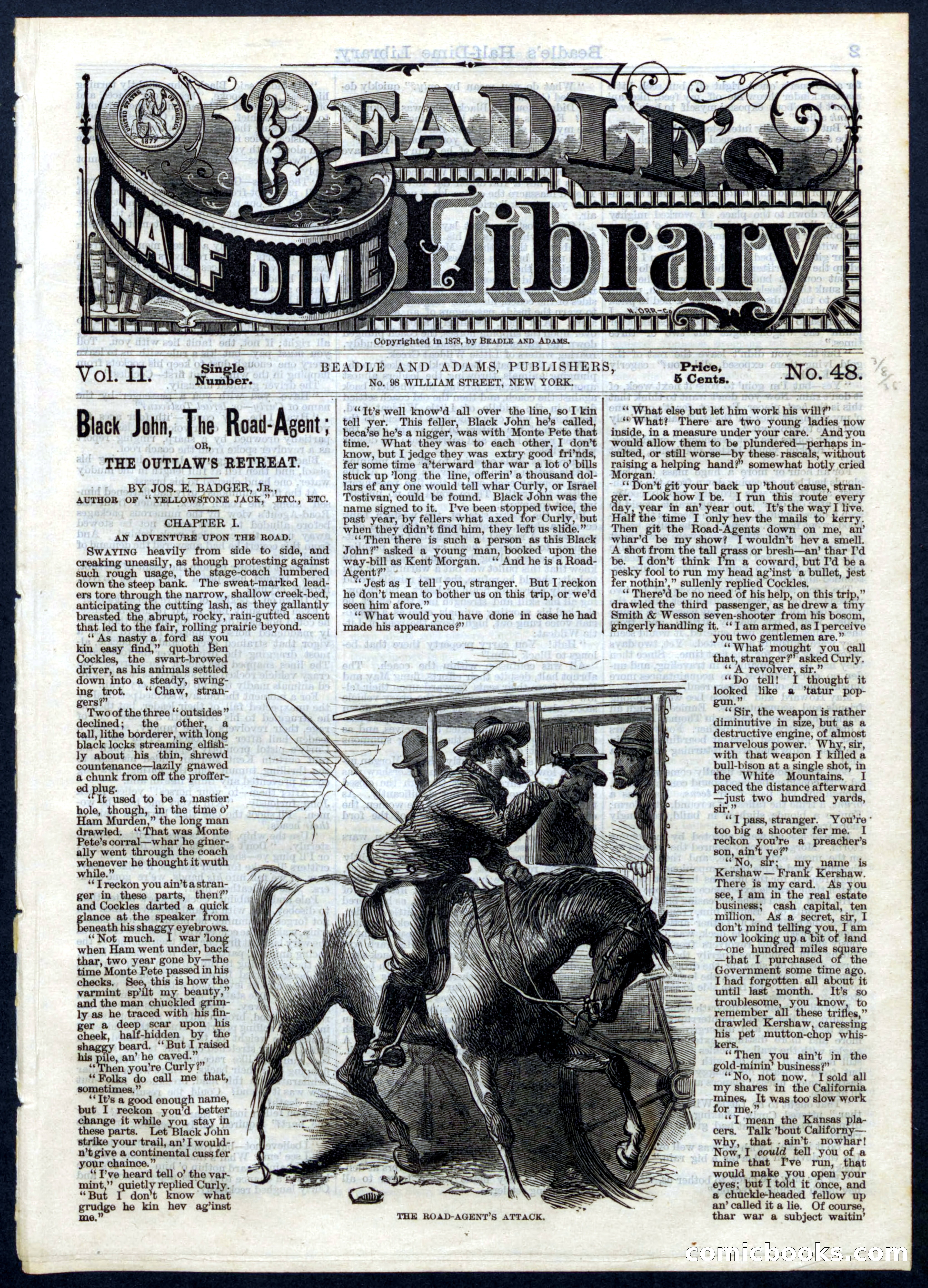 Beadle's Half Dime Library, No. 48 — page 1 of 16