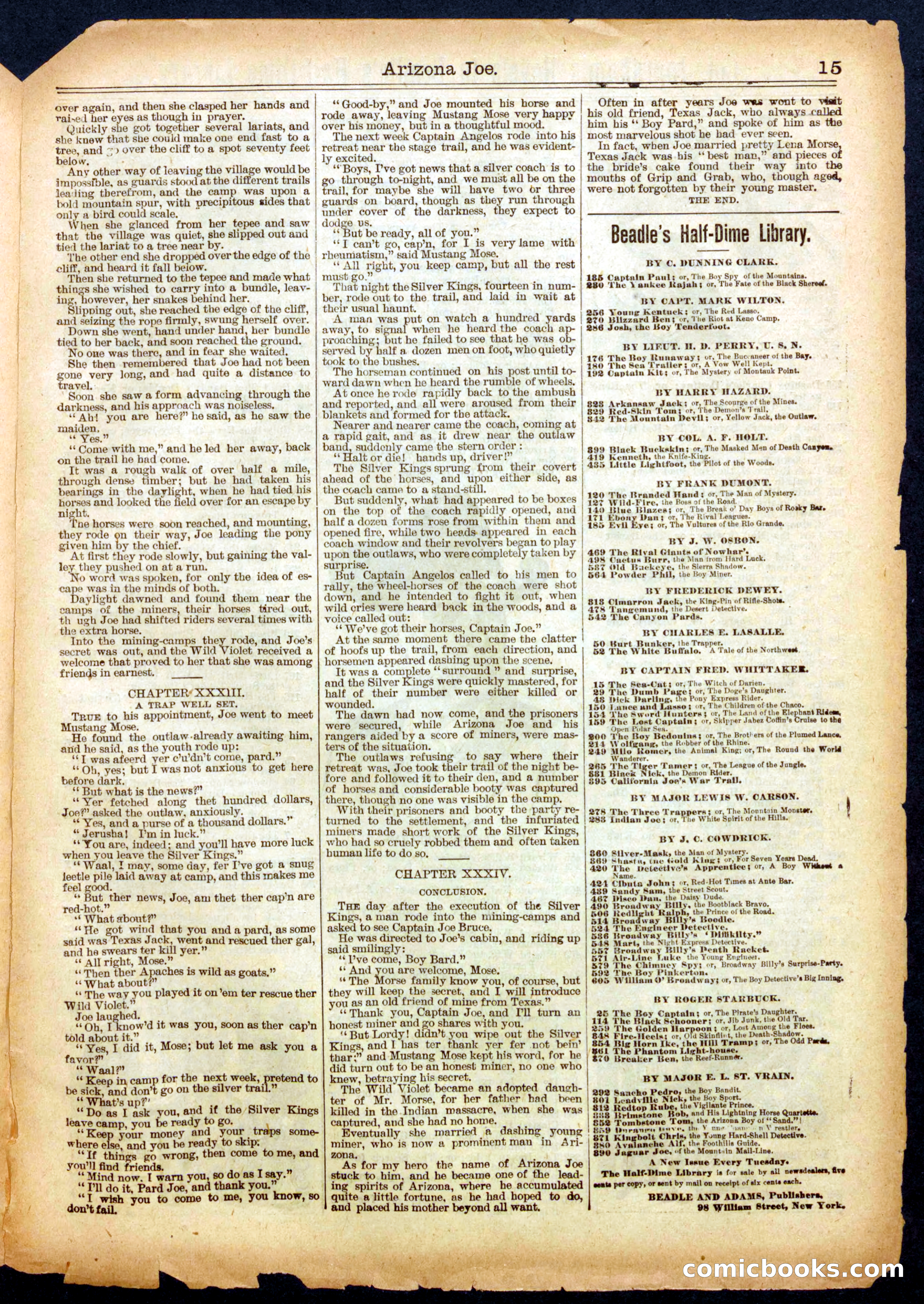 Beadle's Half Dime Library No. 495 — page 15 of 16