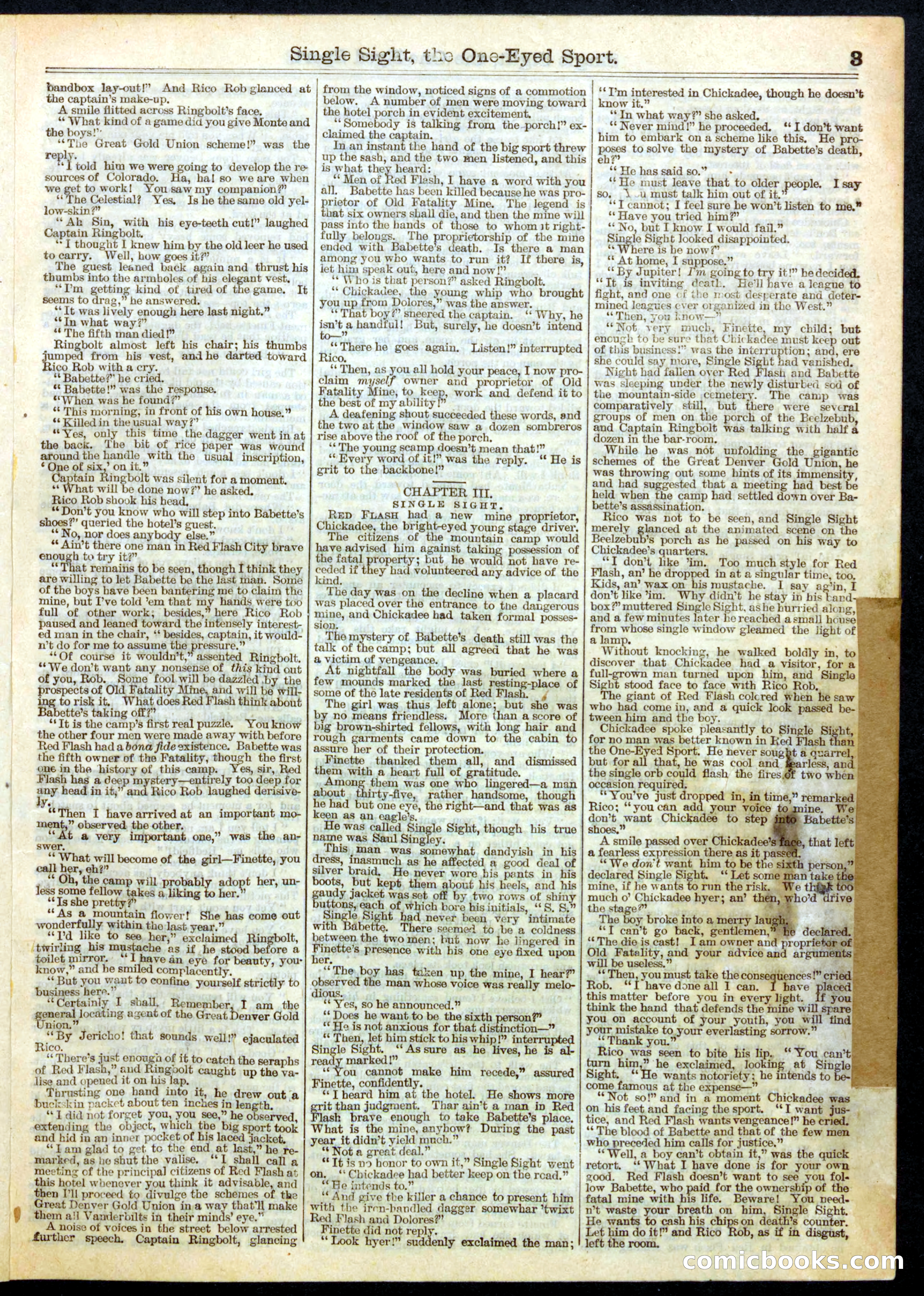 Beadle's Half Dime Library No. 499 — page 3 of 16