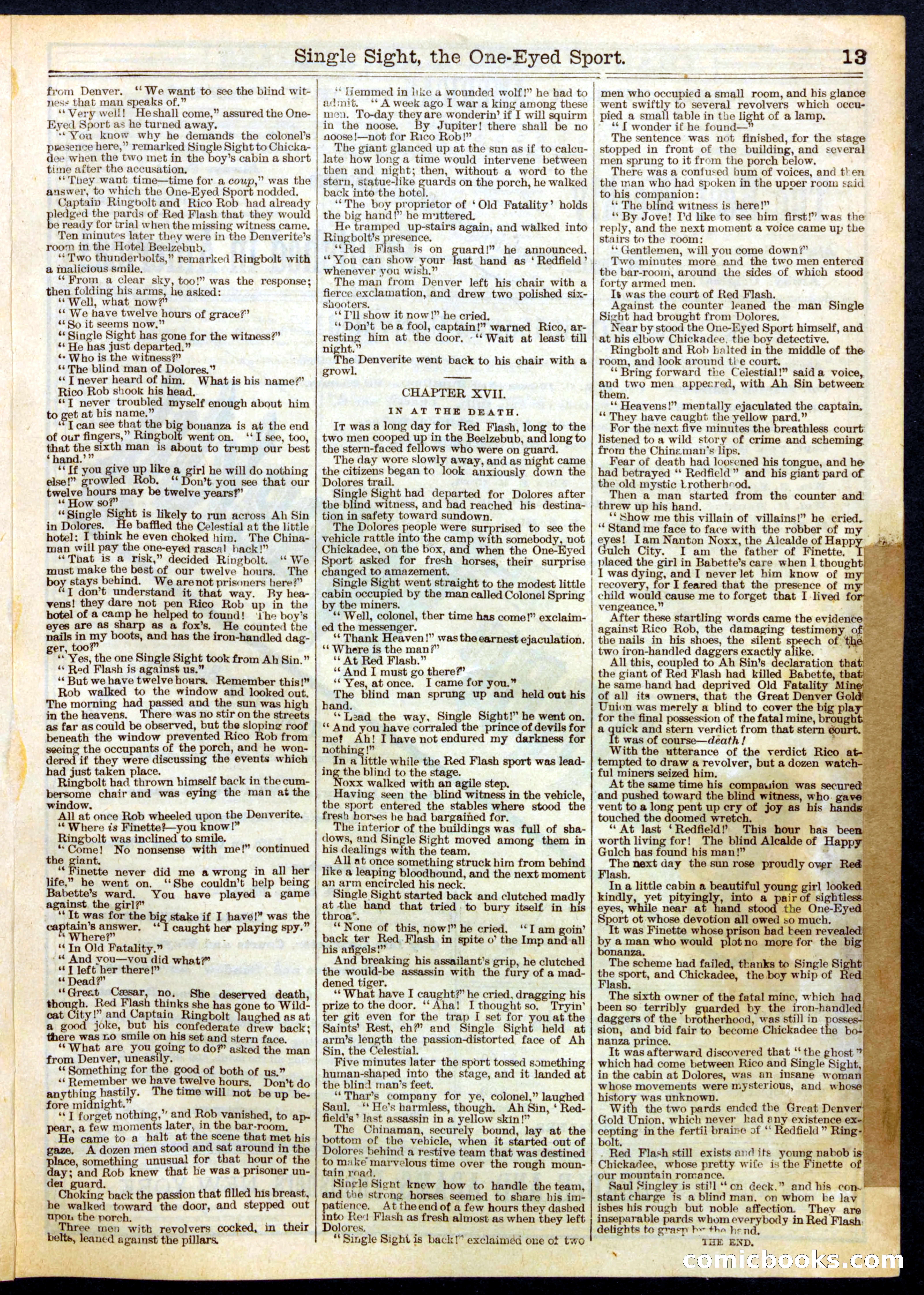 Beadle's Half Dime Library No. 499 — page 13 of 16