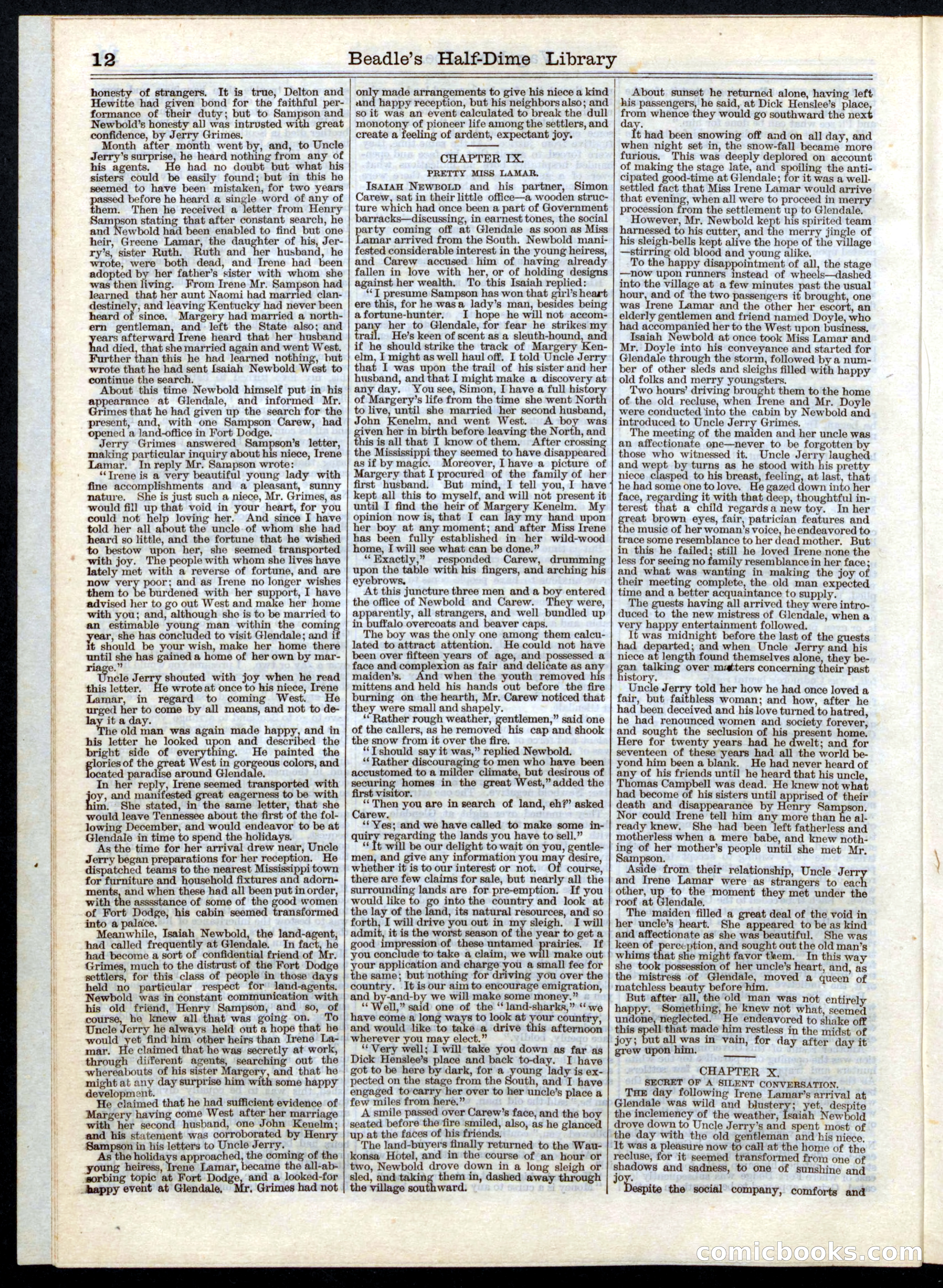 Beadle's Half Dime Library, No. 5 — page 12 of 32