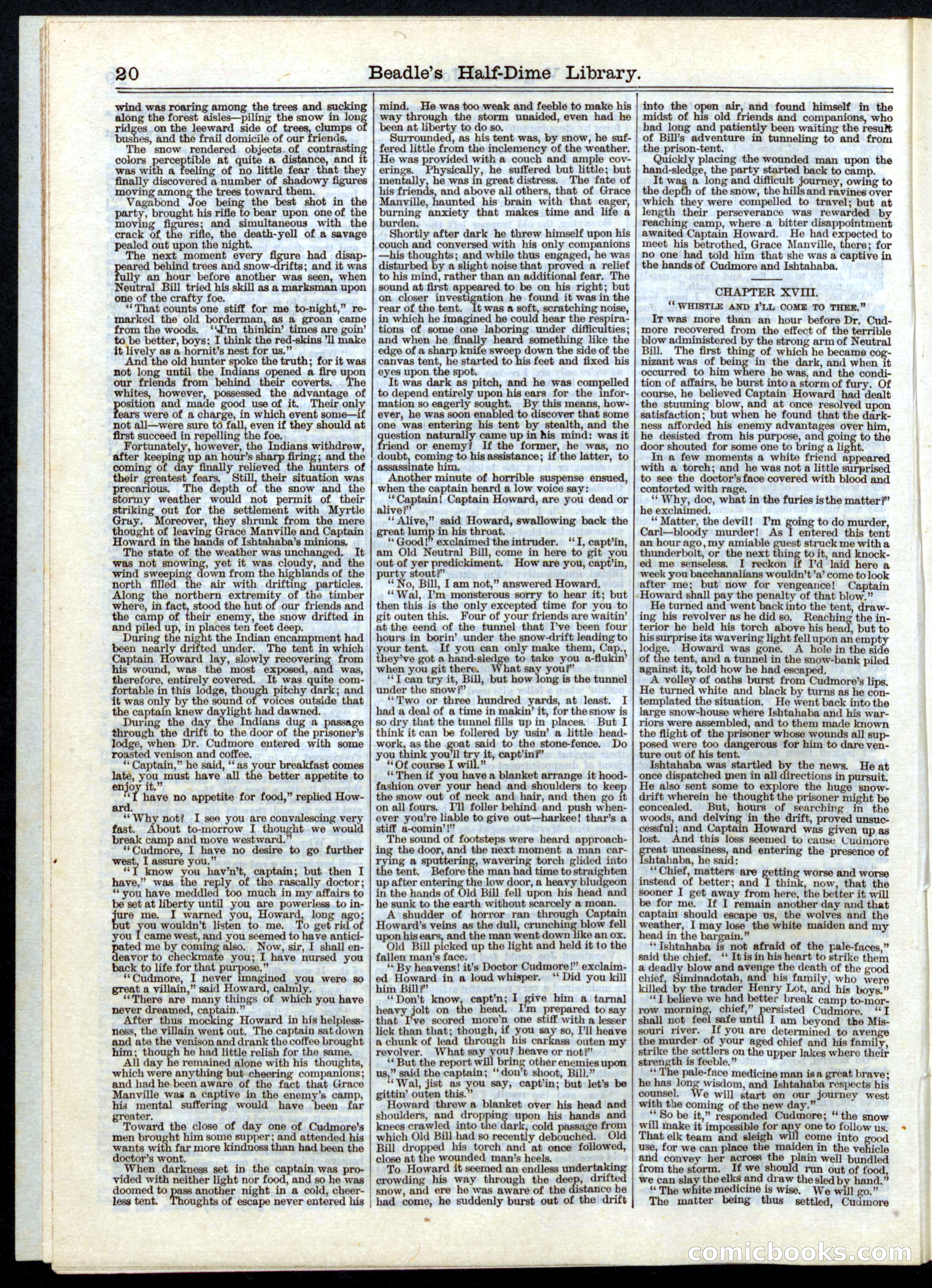 Beadle's Half Dime Library, No. 5 — page 20 of 32