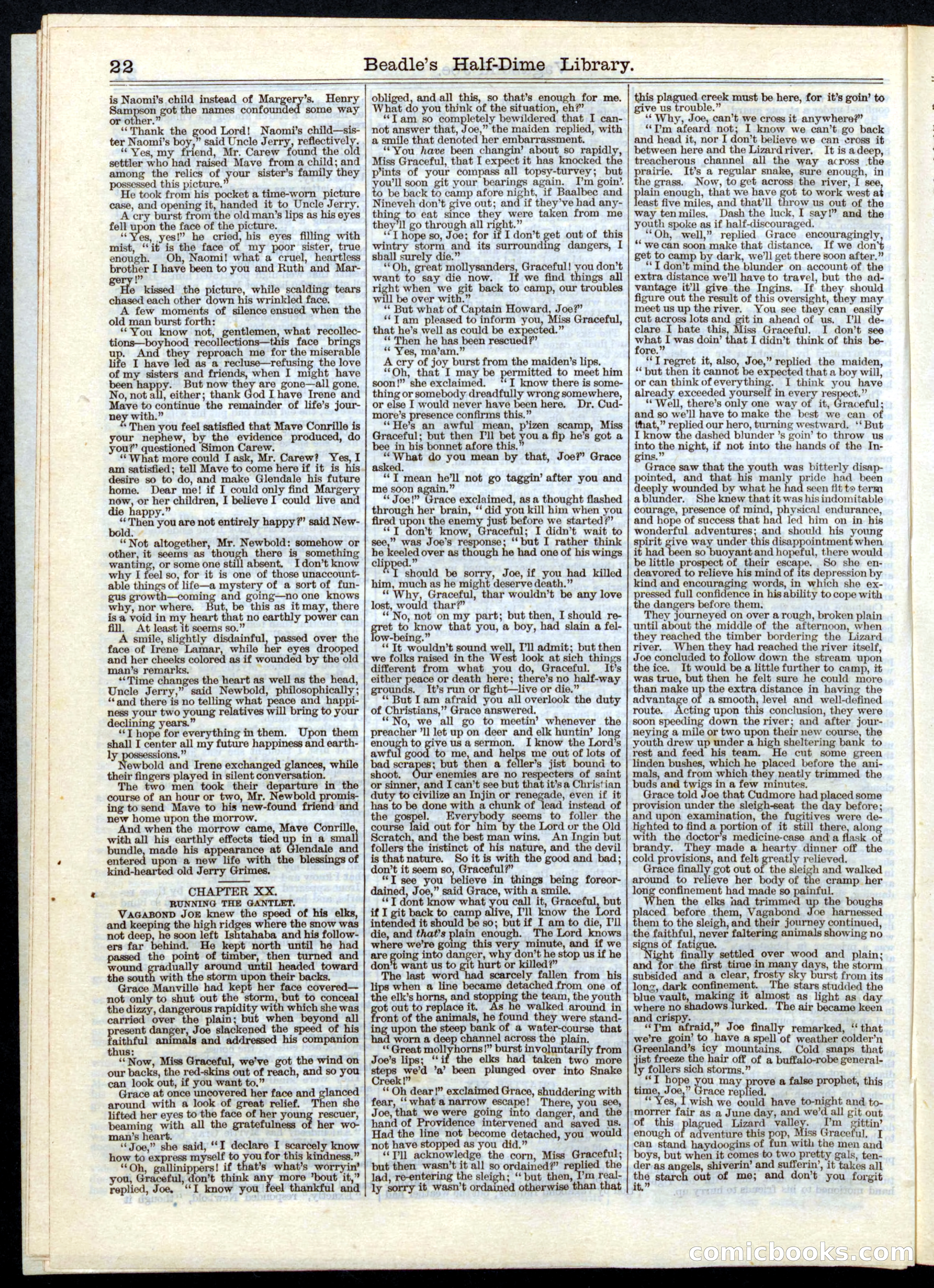 Beadle's Half Dime Library, No. 5 — page 22 of 32