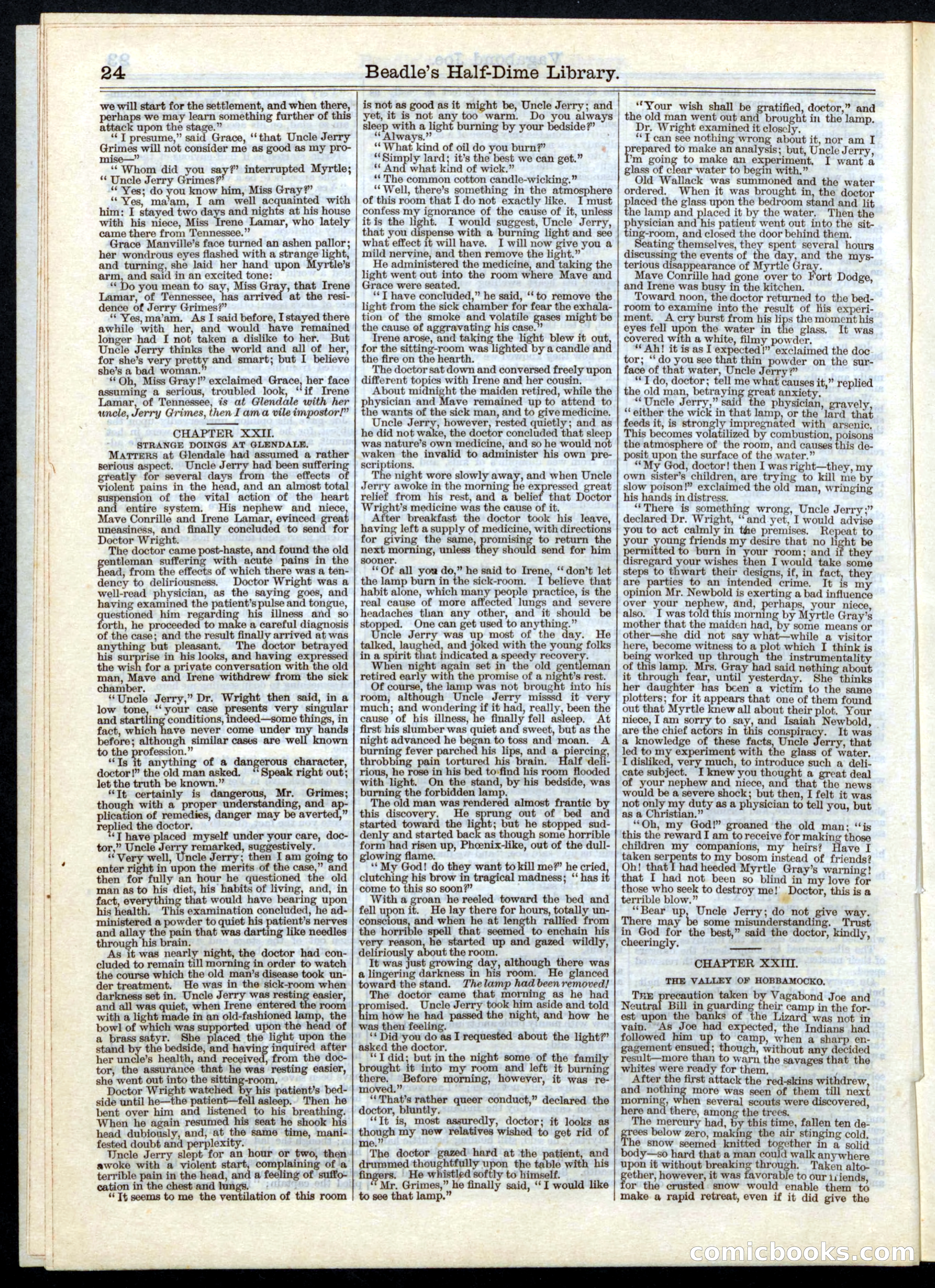 Beadle's Half Dime Library, No. 5 — page 24 of 32